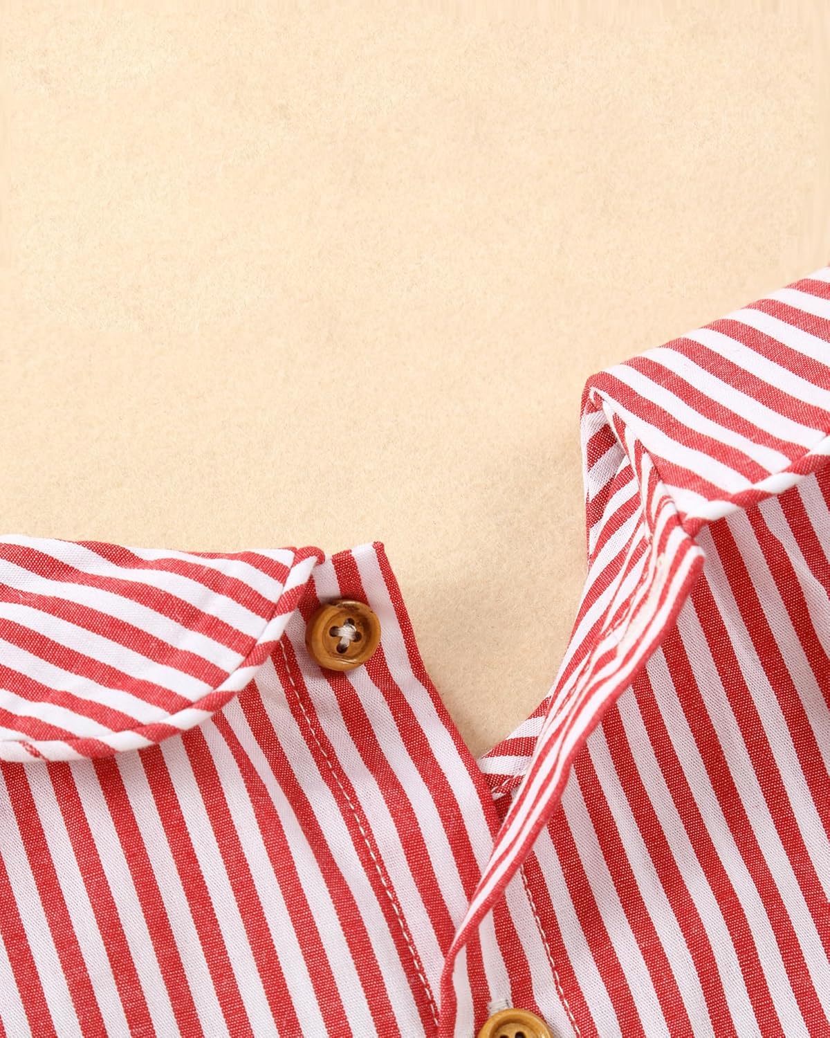 Twoflower Toddler boys Summer Short Sleeve outfits，Baby boy set striped clothes button down birthday shirt - Image 7