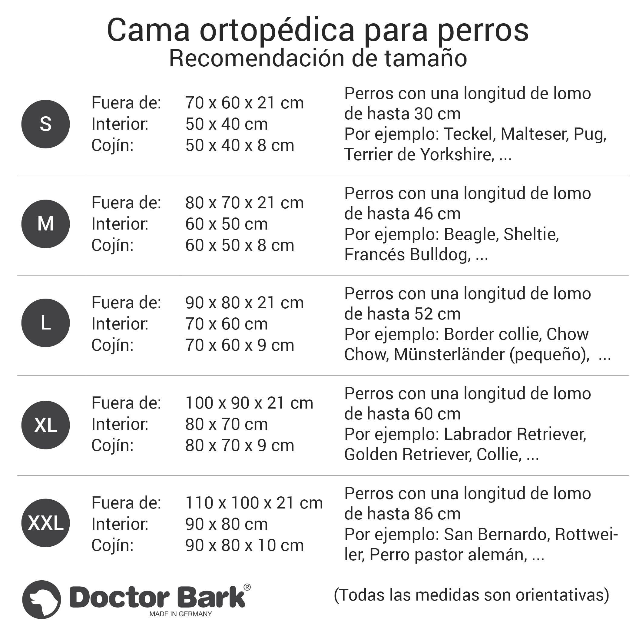 Doctor Bark Cuna Perro, Cama ortopédica, lavable hasta 95 °C, sin olor e higiénica, acogedora decoración para perros grandes (XL - 100 x 90 cm, gris)