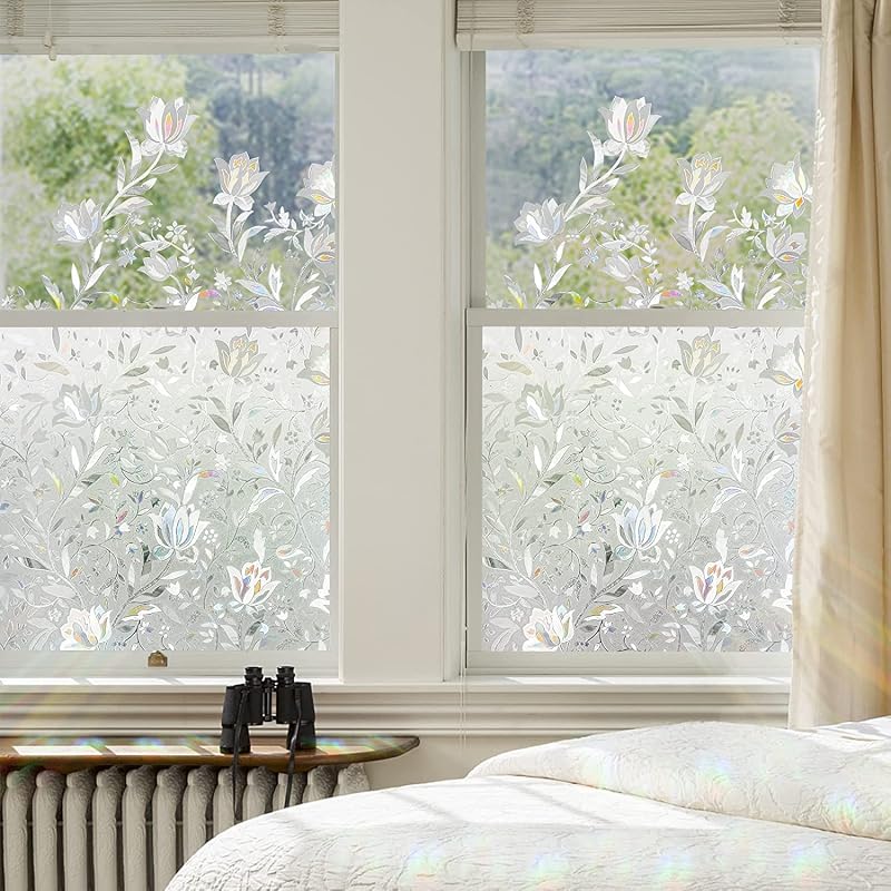 rabbitgoo Ablakfólia Öntapadós Tulipán Minta 75x200cm Dekoratív Privátfólia