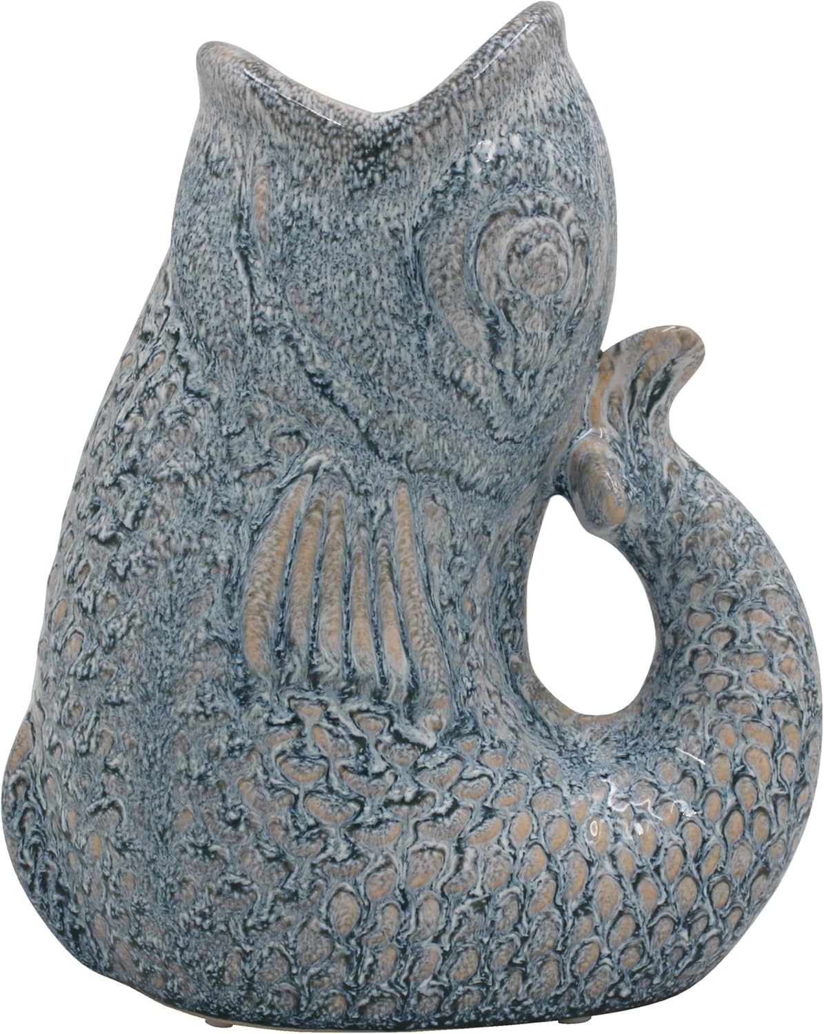 Lesser & Pavey Fish Jug Vase Green 17cm | Decorative Ceramic Flower Jug for Fresh or Artificial Bouquets | Stylish Home Accent and Unique Vases for Flowers and Modern Décor