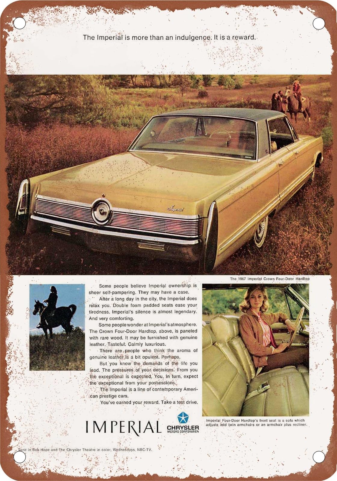 Miaomansenstore Metal Sign - 1967 Imperial Vintage Ad 02 - Old Retro Rusty Look Home Decor