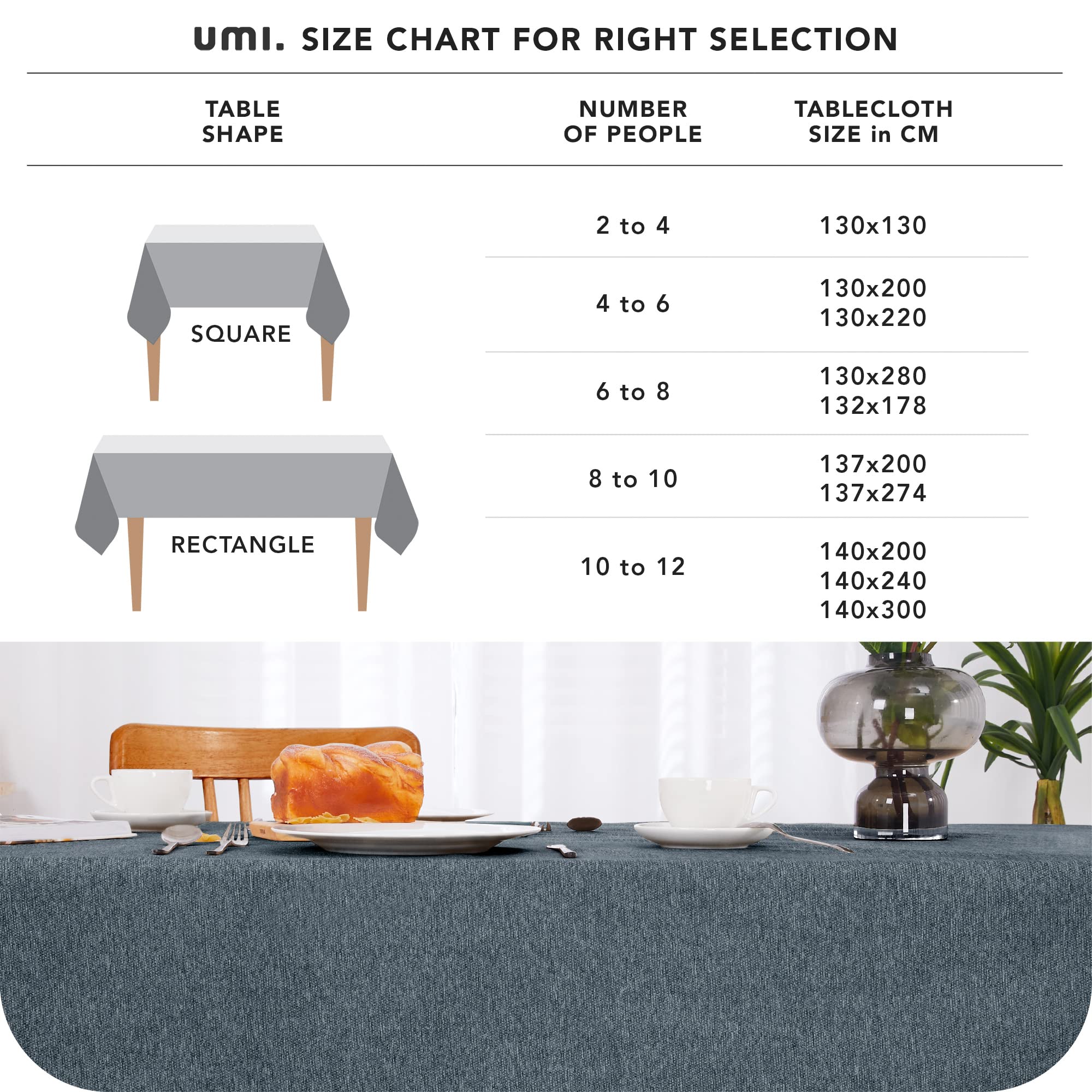 Deconovo Nappe Tissu Imperméable Pour Table Rectangulaire 130x130