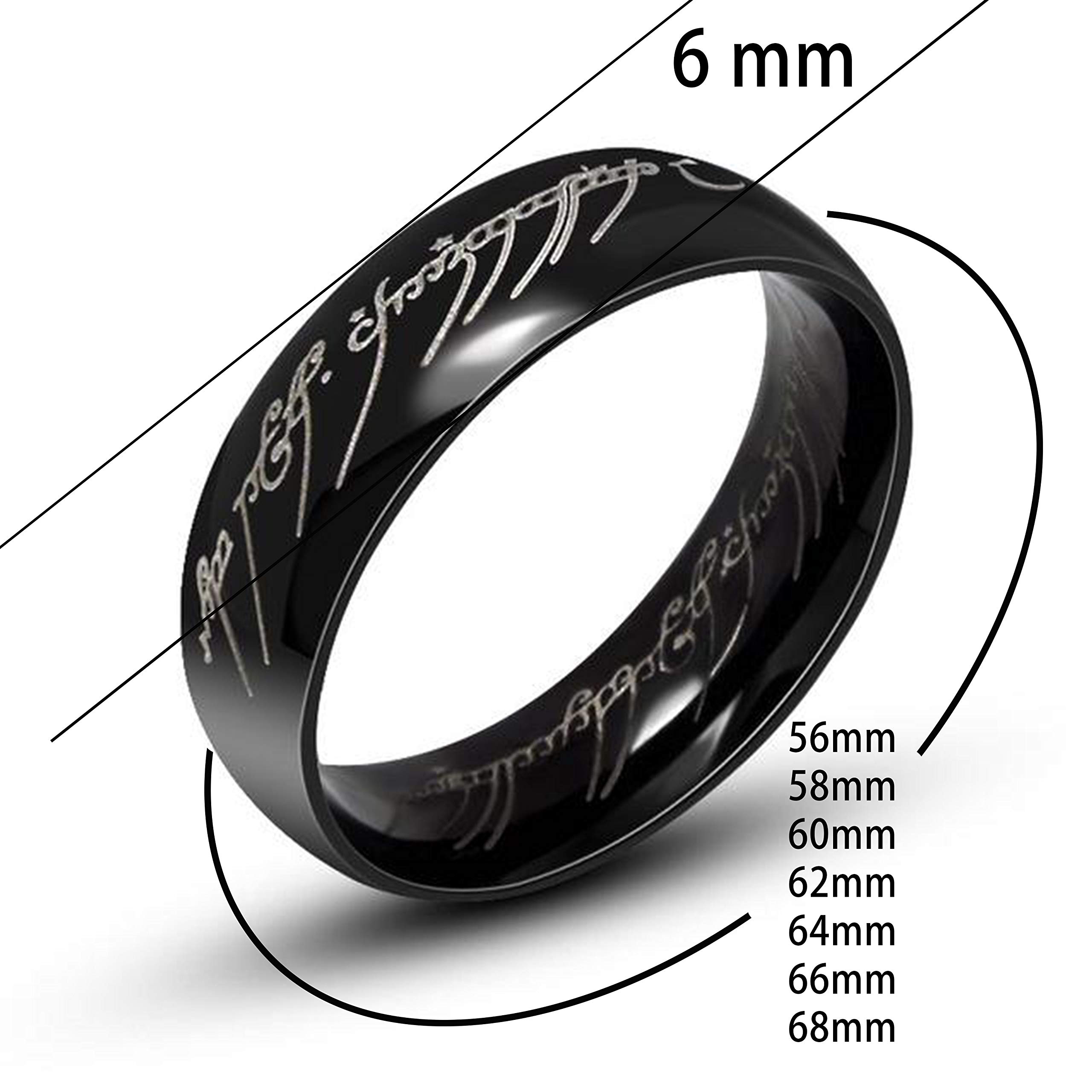 AURSTORE® Jewellery 6MM Tungsten Ring Anello singolo 3 colori e misure a scelta56-68 Catena 54cm