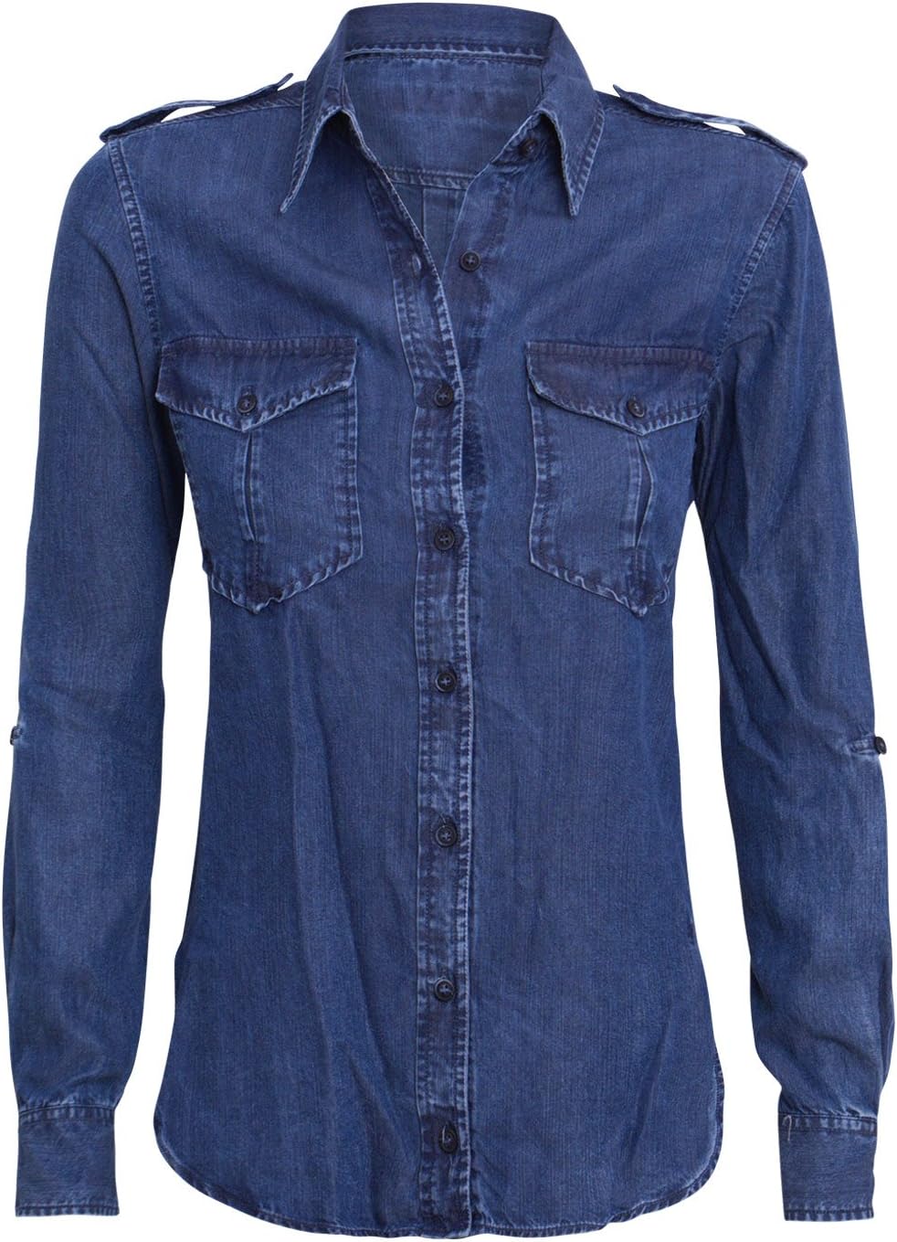 European Culture Women's denim blouse, model 65AA colour denim blue