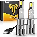 Termitor Brightest H1 Bulbs High beam, 60,000LM 12X Super Bright, 1:1 Mini Size 6500K Cool White IP68 Waterproof Automotive Replacement H1 Fog Lights, 3-Minute Plug and Play Installation, Pack of 2