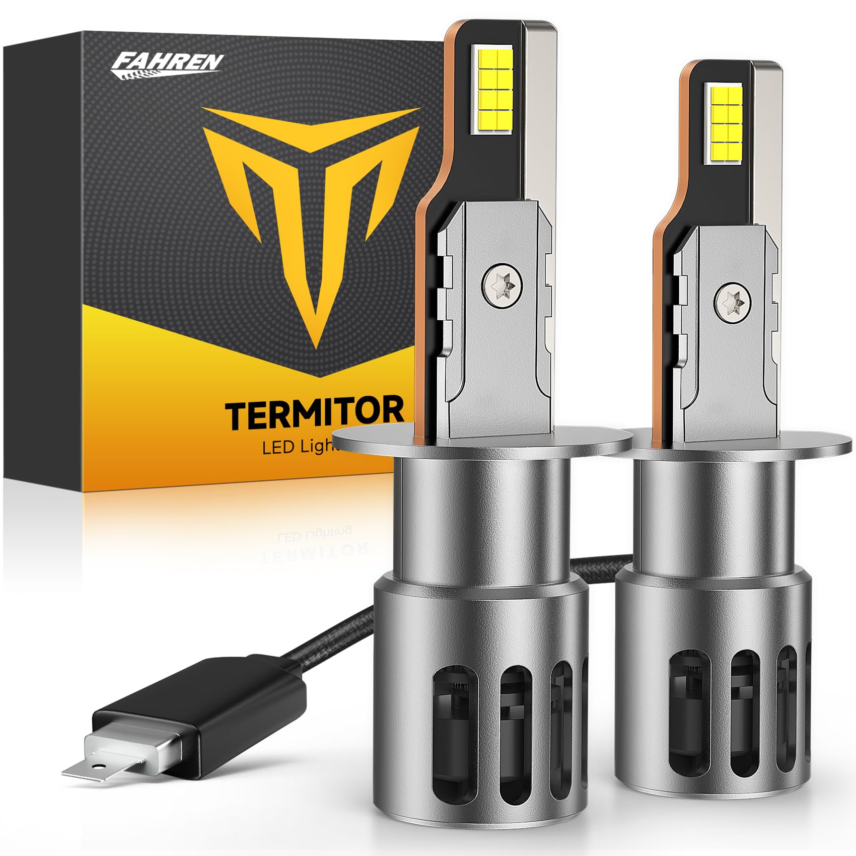 Termitor H1 h4 Powersports Bulbs for MC ATV Off-road – Plug and Play, 6500K White, IP68 Waterproof, Heavy Duty, Pack of 2