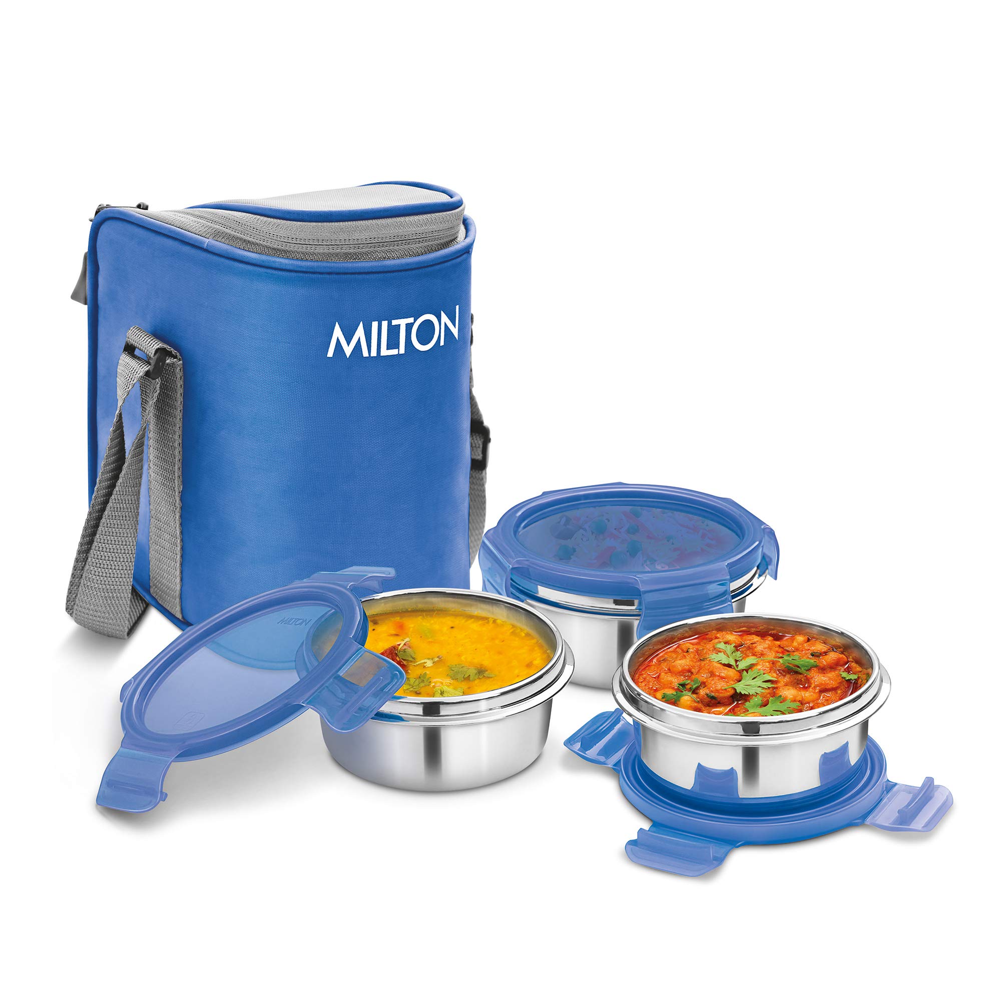 MILTON Cube 3 Lunch Box, 300 ml, Set of 3, Blue (B07SXD26HL) Amazon Price History, Amazon Price Tracker