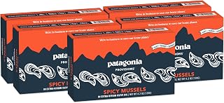 Patagonia Provisions - Spicy Mussels in Extra Virgin Olive Oil | Responsibly sourced | 18g Protein & Gluten Free | Pack of 5