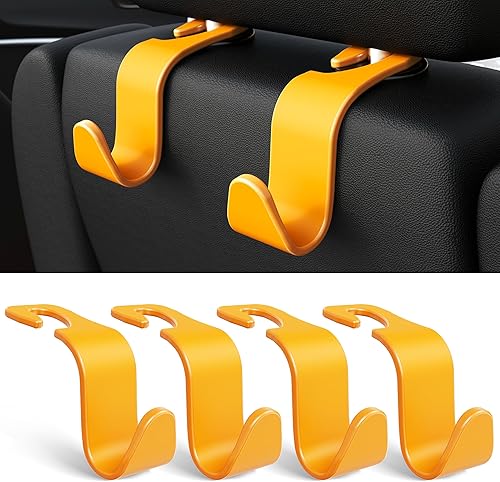 Miniatura 11 de Amooca - Gancho para reposacabezas de asiento de coche, 4 unidades, organizador de almacenamiento universal para bolso de mano, abrigo, ajuste Negro