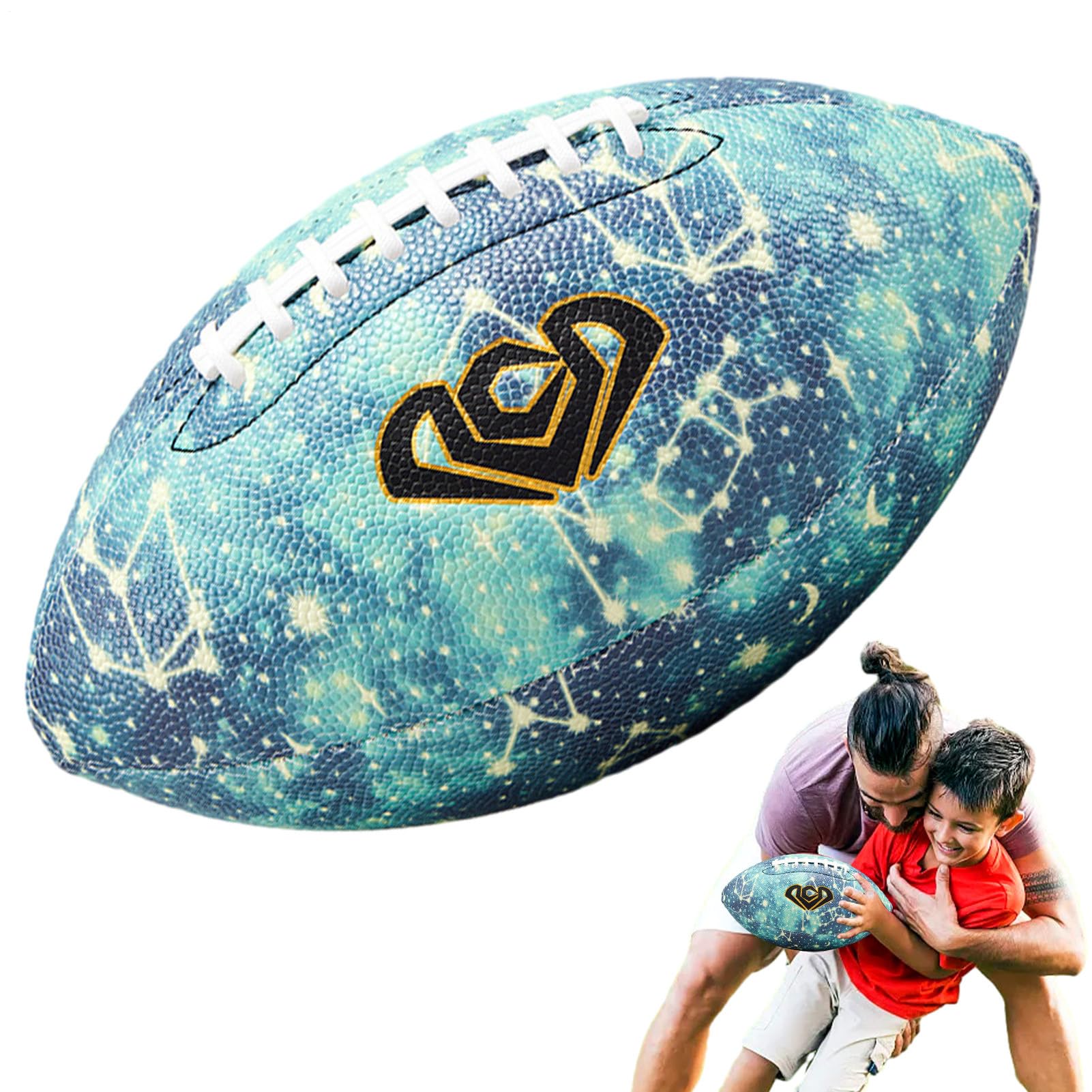 Calcio luminoso, calcio illuminato,Misura 6/9 Night Ball Football Super | Grip - Pallone da calcio illuminato con doppio allacciatura, pallone da football americano impermeabile in pelle PU per pisci