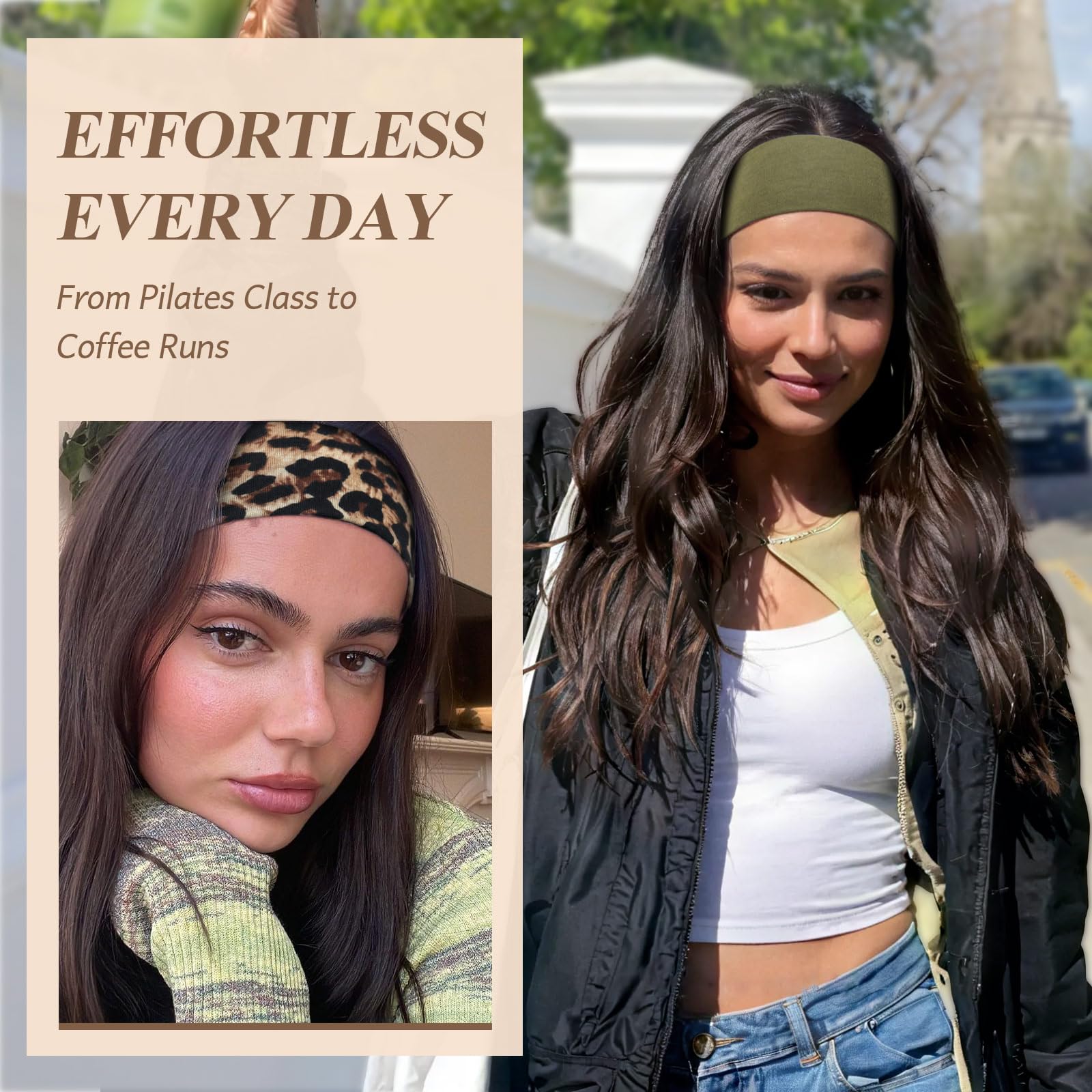 Cinta Pelo Deporte, Diademas Mujer & Hombre Antideslizante Sport Headband Elástica Deportivas Cinta para el Pelo Yoga