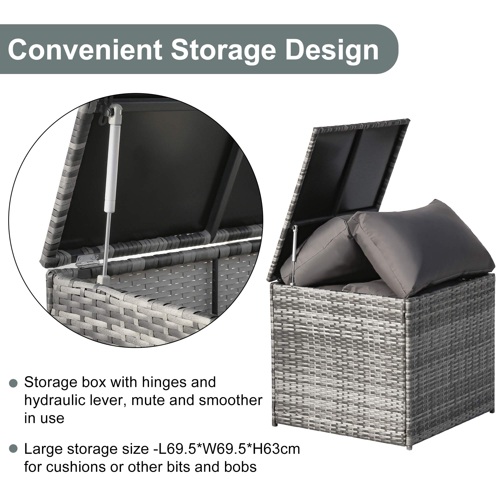 4 Seater Outdoor Rattan Garden Furniture Set Patio Conservatory Modular