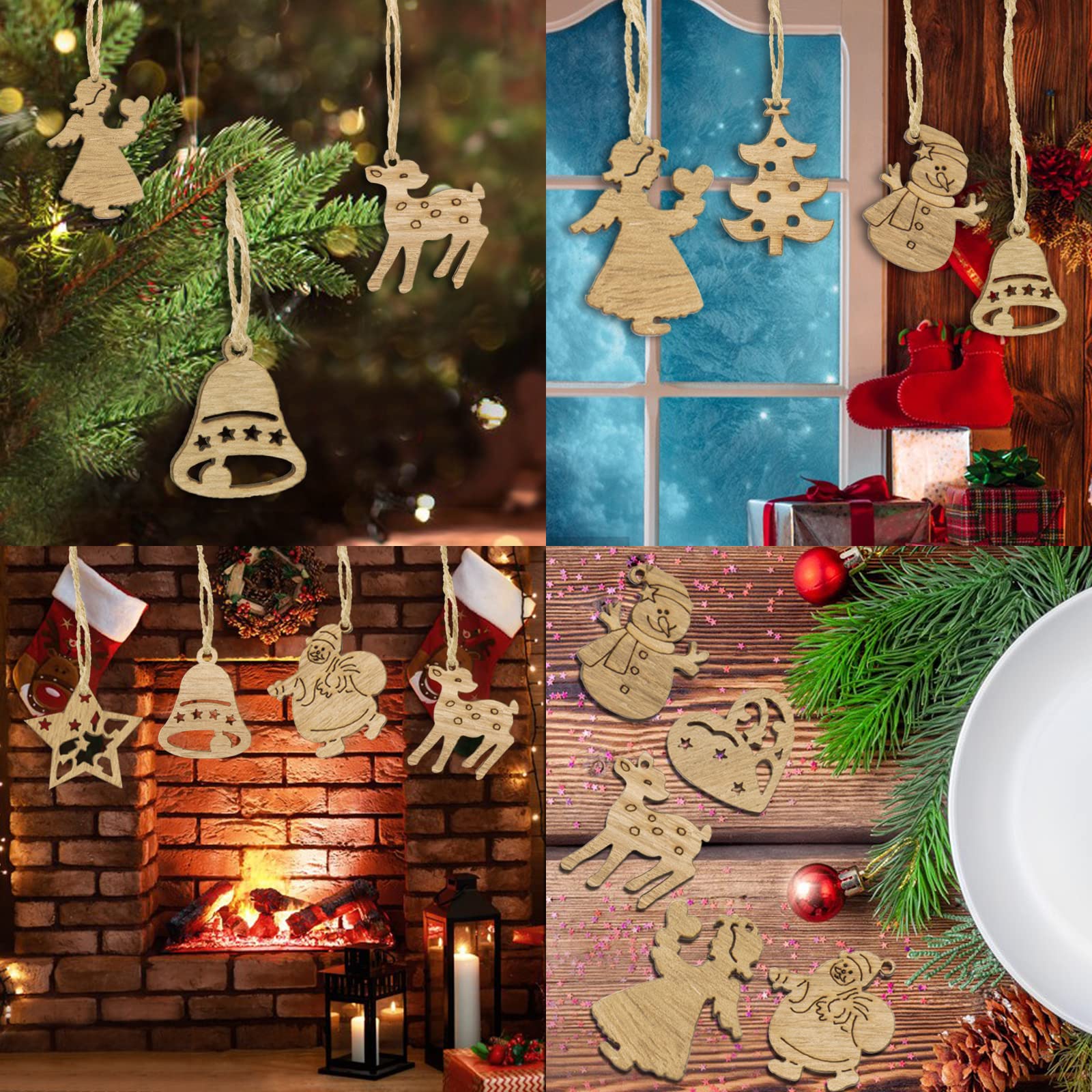 100 Weihnachtsbaum Anhänger Aus Holz - DIY Bastelset Für Weihnachtsdeko