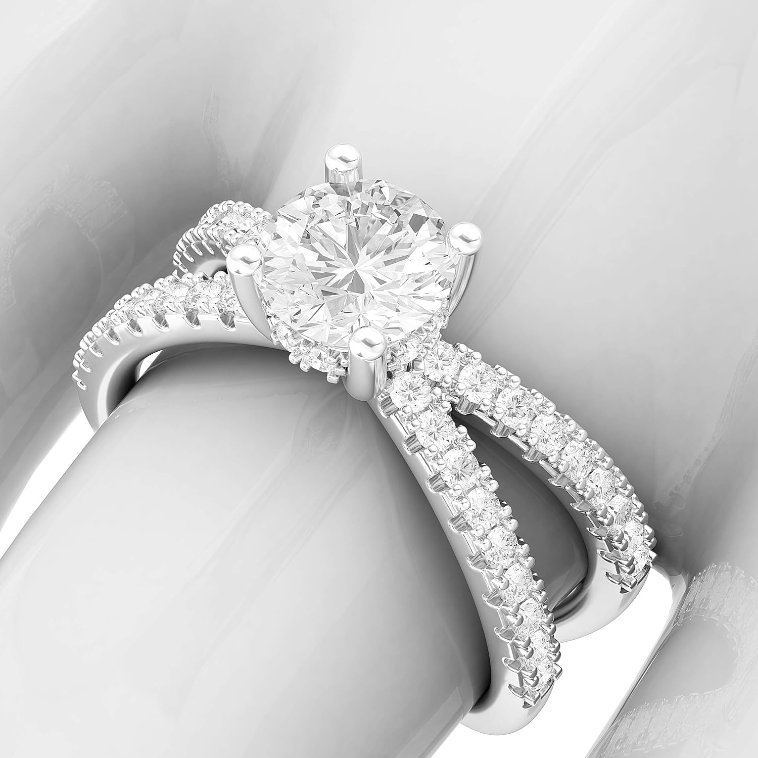 Sterling Silver X Shape Crossover 1.0 CT Simulated Diamond or Genuine Moissanite Engagement Ring Promise Bridal Ring