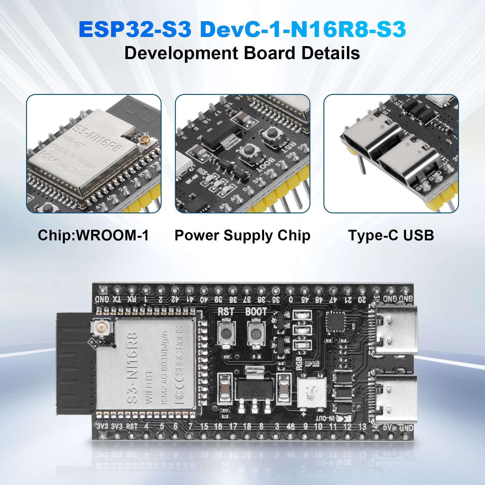 Amazon.co.jp: ESP32-S3 DevKitC-1 N16R8 開発ボード、デュアルコア