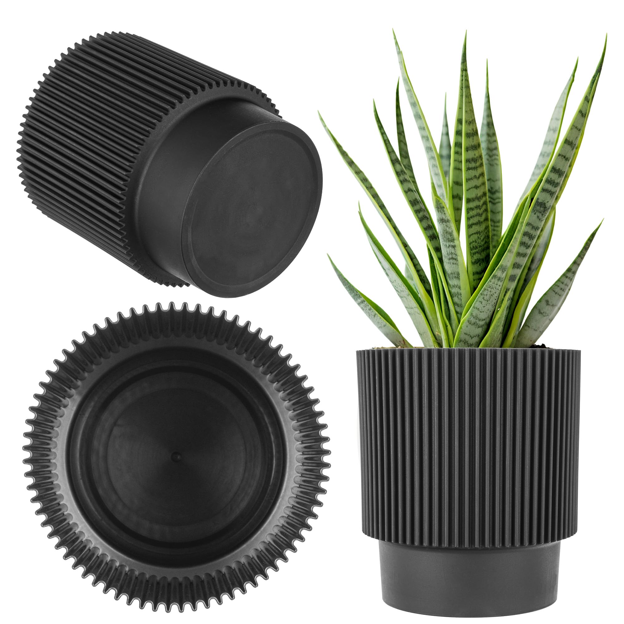 KADAX Vaso decorativo in plastica, rotondo, per interni ed KADAX Vaso decorativo in plastica, rotondo, per interni ed