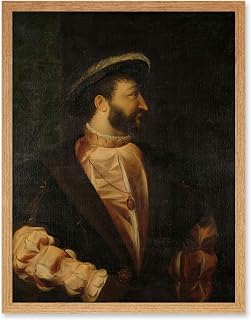 Artery8 Titian Copy Portrait Francis I King France Art Print Framed Poster Wall Decor 12x16 inch