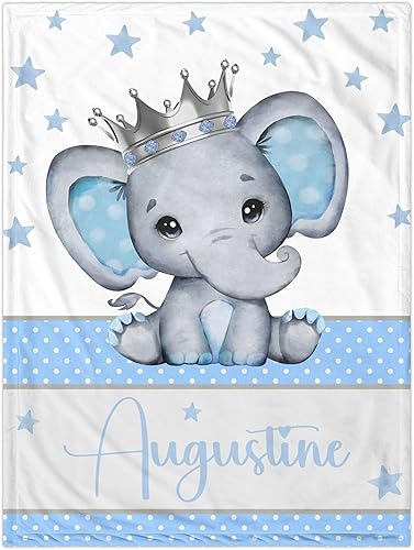 Miniatura 84 de Manta de bebé personalizada para niños, manta de bebé personalizada con nombre súper suave para niños, mantas de elefante personalizadas para bebés