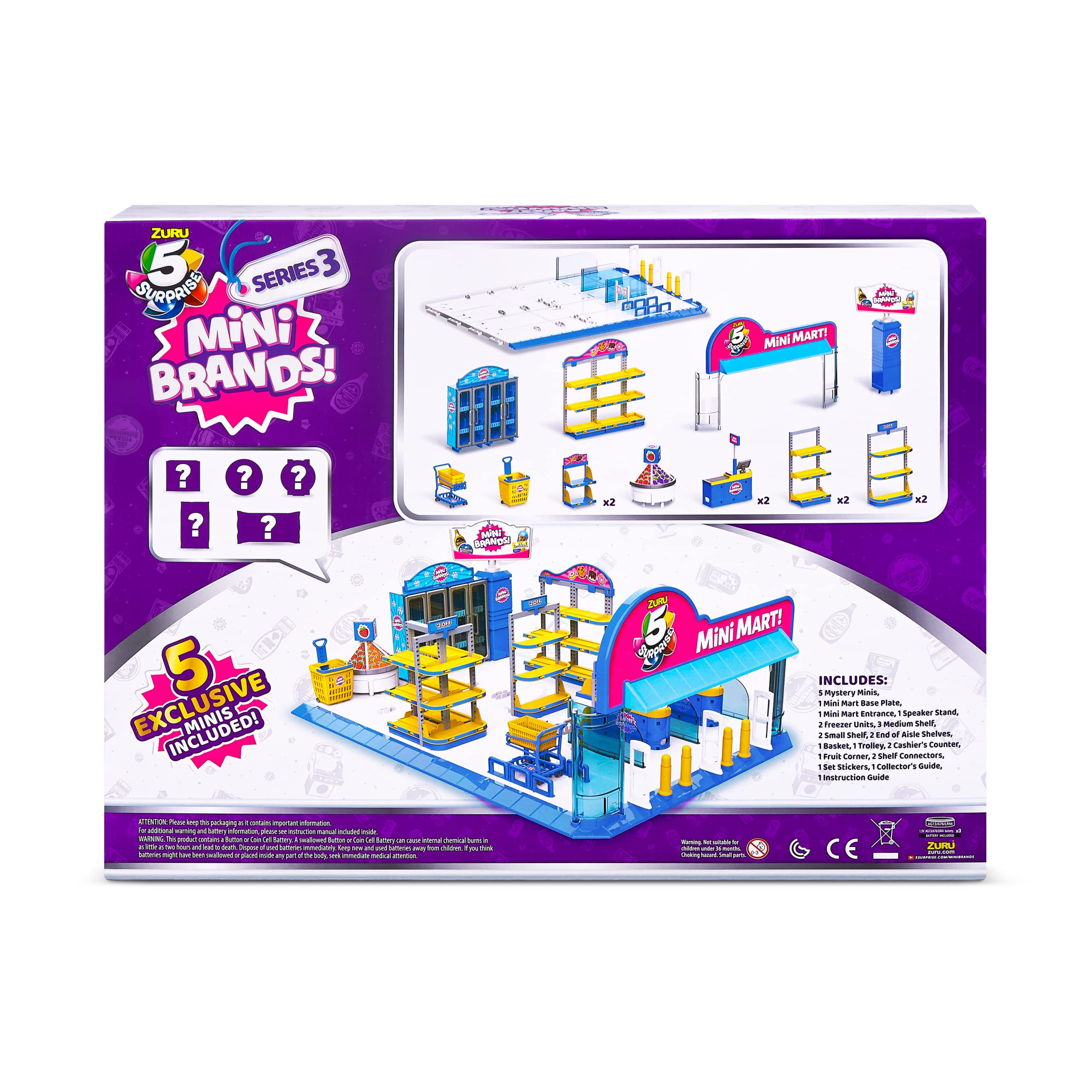5 Surprise Mini Brands Mini Mart Playset Series 3 by ZURU with 5