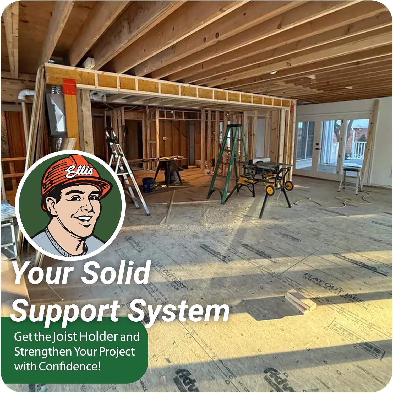 Ellis Manufacturing Company - Double 2x6 Joist Holder for 4x4 Post - Secure in Crawl Space - Metal Support, Wall Mount Bracket for Construction & Stability Applications