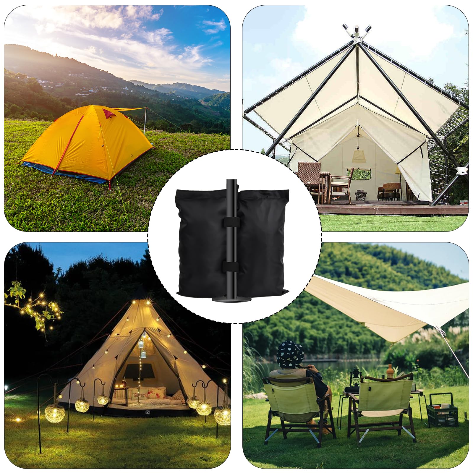 4 Sacchi Zavorra Per Gazebo - Borse Pesi Resistente Doppia Cucitura 600D Oxford Per Tende Da Esterno, Piscine E Ombrelloni - Foto 2