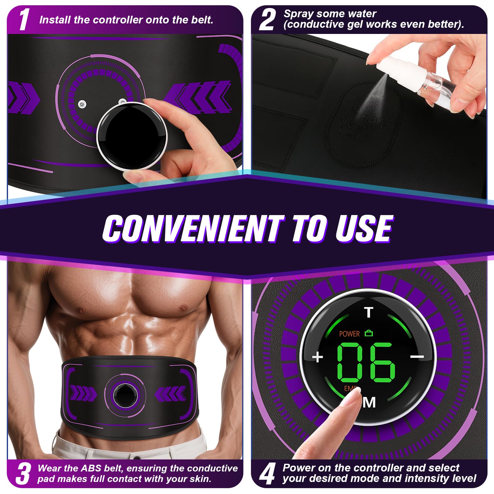 Muscle Stimulator & Ab Toner Belt - Home Fitness -6