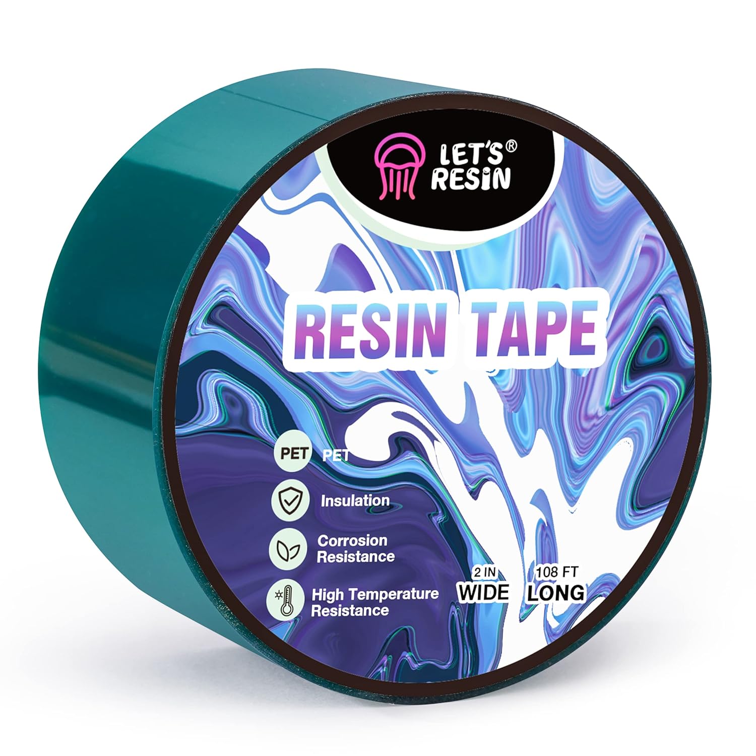 LET'S RESIN Resin Tape,2Inch Wide x 108FT Long Epoxy Tape,Thermal