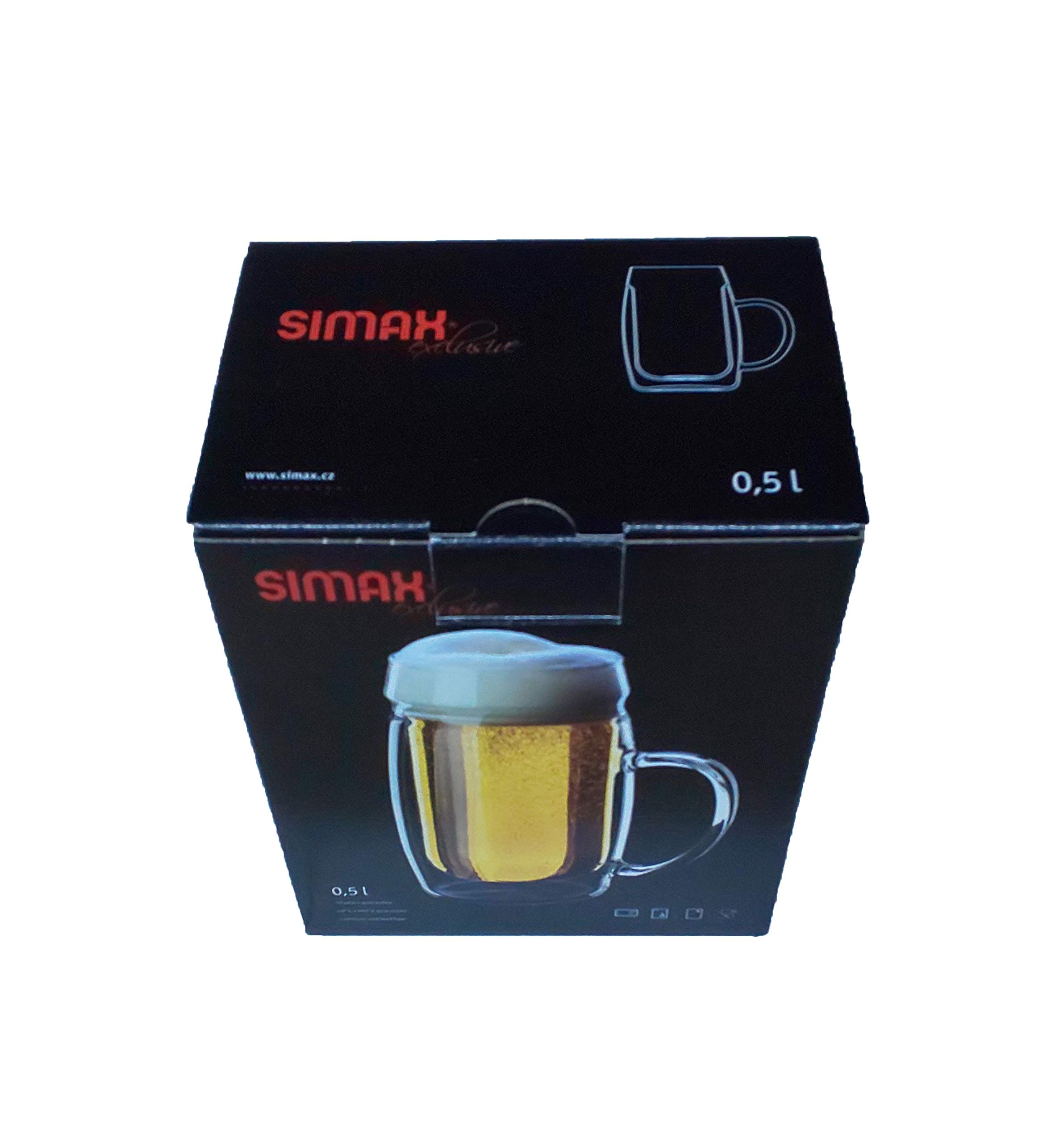 Simax 155772 Birra Exclusive Glas doppelwandig mit Griff 50 cl 50