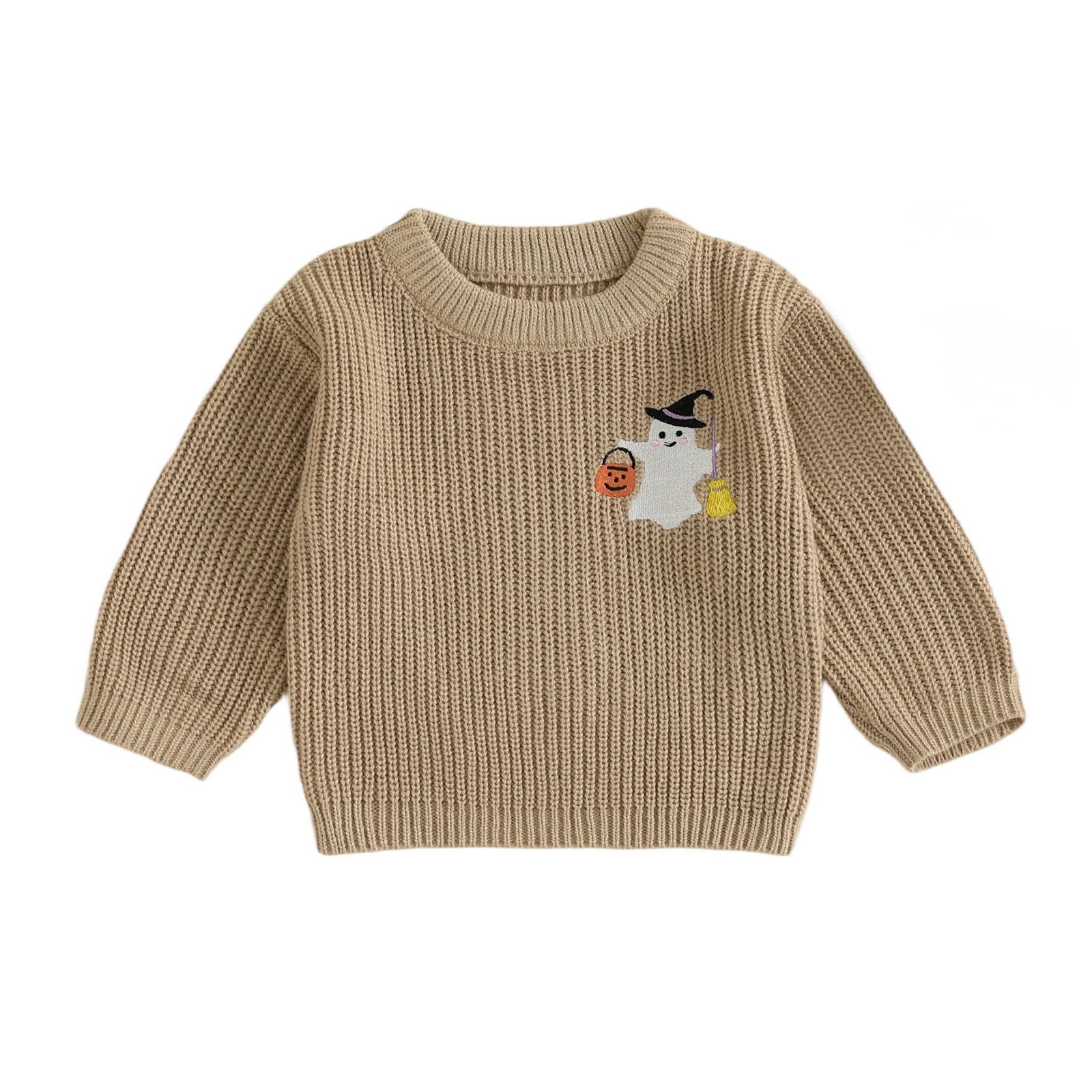 LSFYSZD Toddler Baby Girls Boys Halloween Pumpkin Sweaters Long Sleeve Crew Neck Winter Warm Knitwear Pullover Jumpers Top — view 21