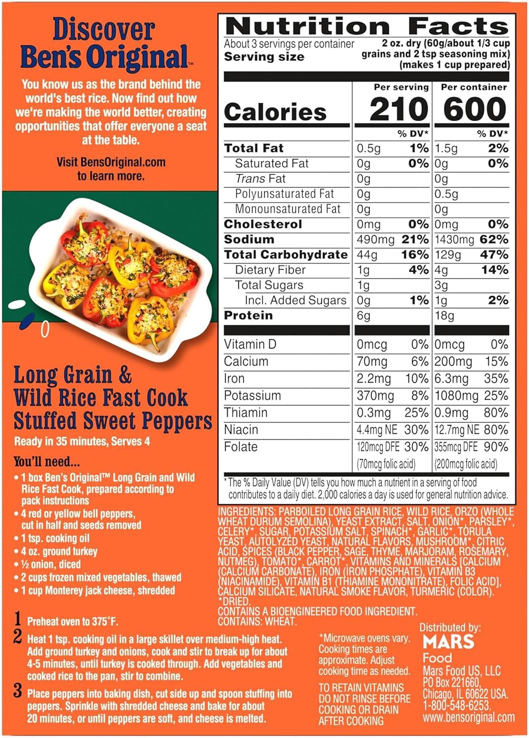 Long Grain Rice and Wild Rice, Fast Cook Rice, Box ()
