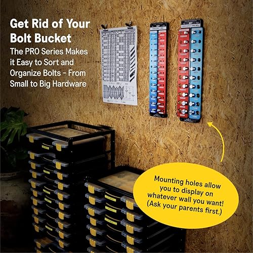 Miniatura 21 de SST - Identibolt original - Comprobador de roscas preciso y montaje en pared - Roscas imperiales SAE y métricas - 28 tuercas y pernos