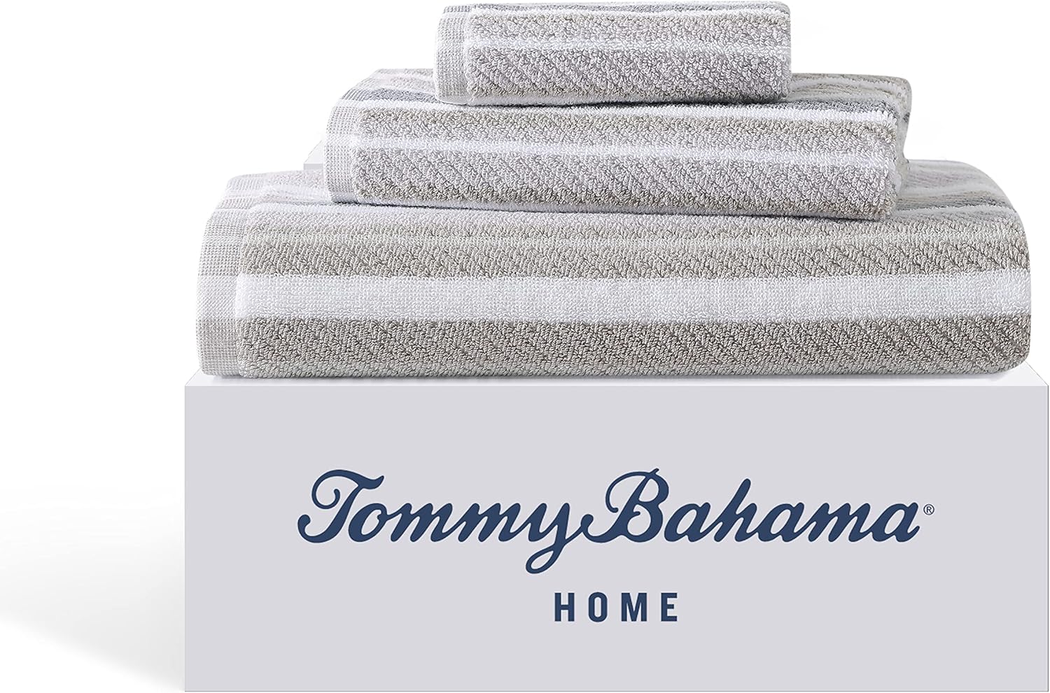 Tommy Bahama - Bath Towels Set, Highly Absorbent Cotton Bathroom Decor, Fade Resistant (Ocean Bay Grey, 3 Piece) : Clothing, Shoes & Jewelry