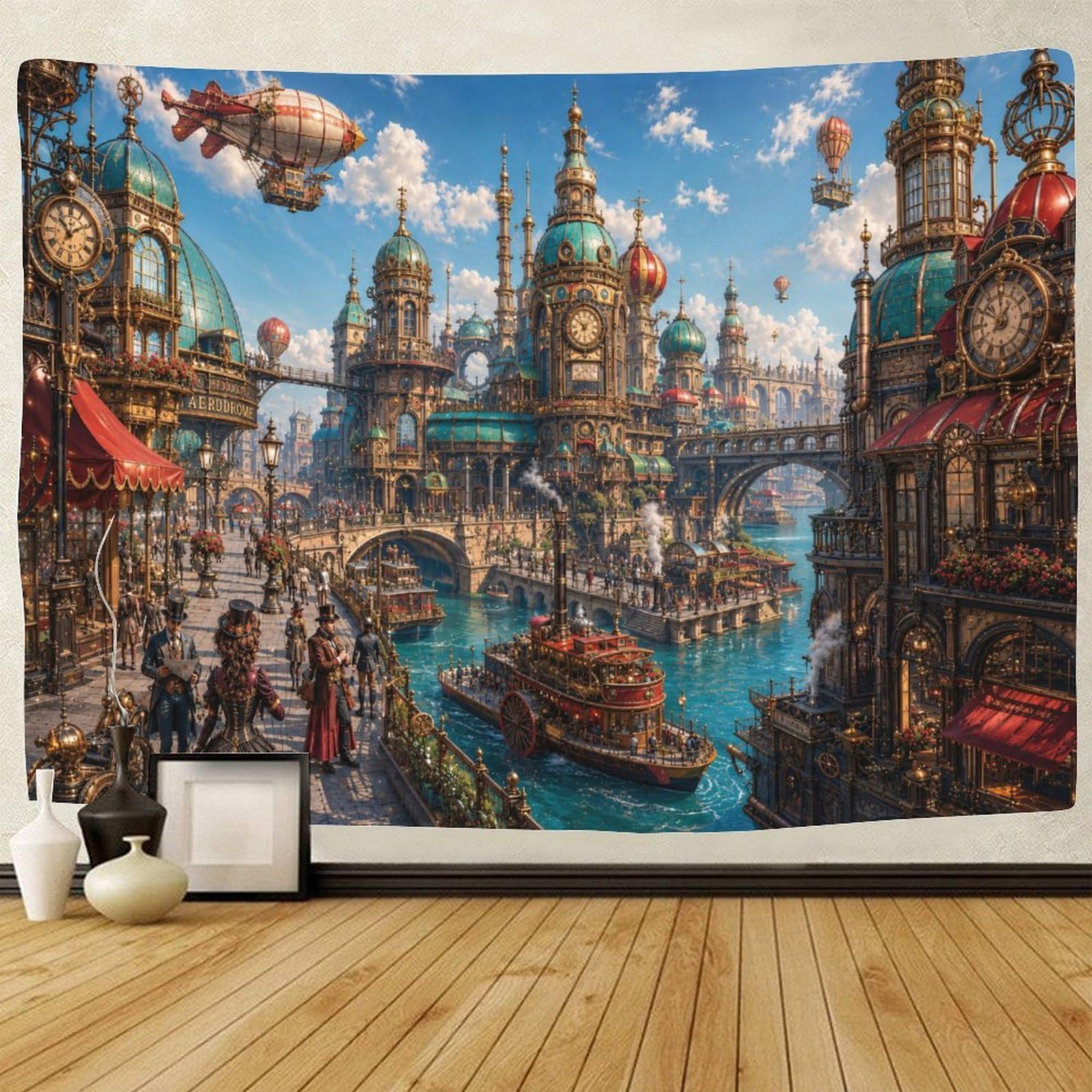 GPMNBCXZK Saint Basil's Cathedra Steampunk 3D Print Wall Art Decor Tapestry for Bedroom Tapestries Home Decoration Curtain Bedroom College Dorm 130cmx150cm