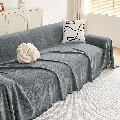 Miniatura 8 de hyha Funda de sofá para perros, fundas bohemias para sofá de 3 cojines, funda de felpilla para sofá modular para mascotas, manta suave de sofá