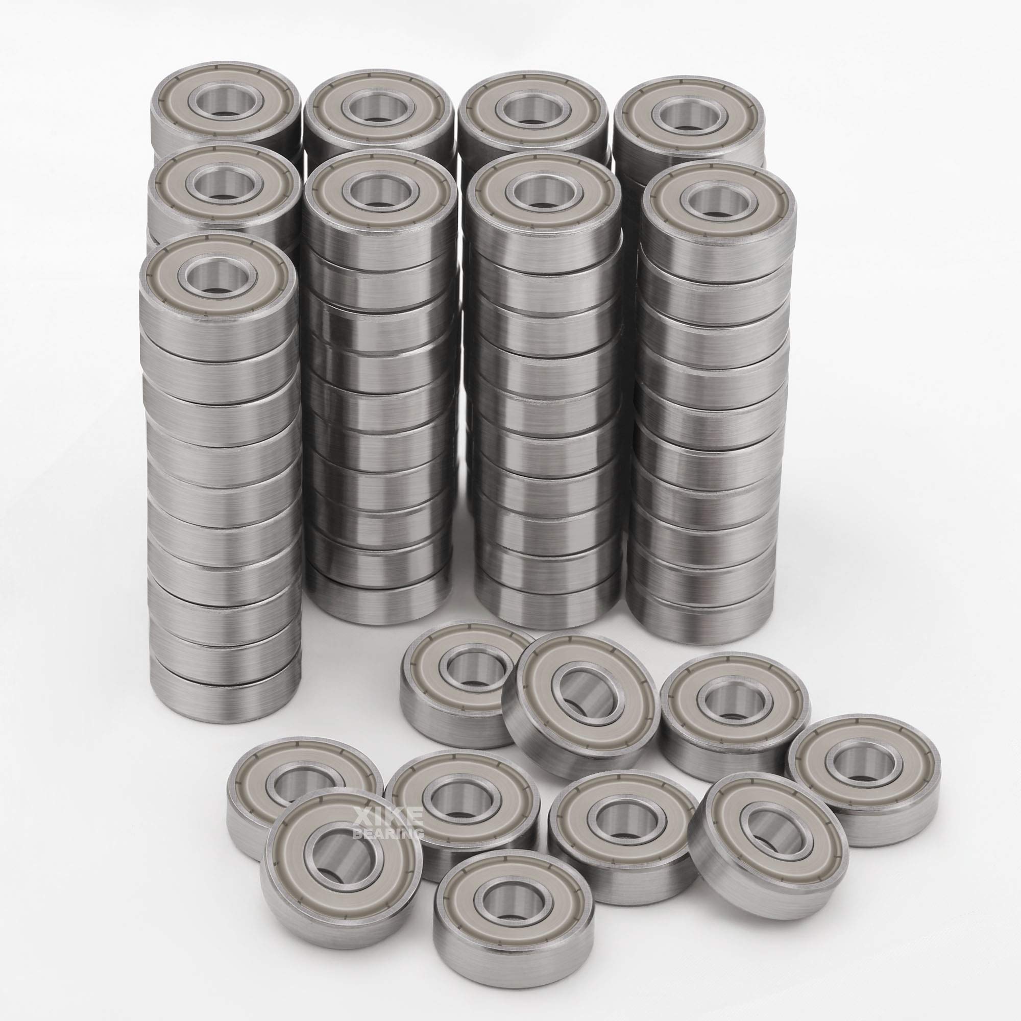 XiKe 100pcs 608ZZ Rodamientos de doble sello de metal 8x22x7mm, pre-lubricados y estables rendimiento y rentable, rodamientos de bolas con ranura profunda