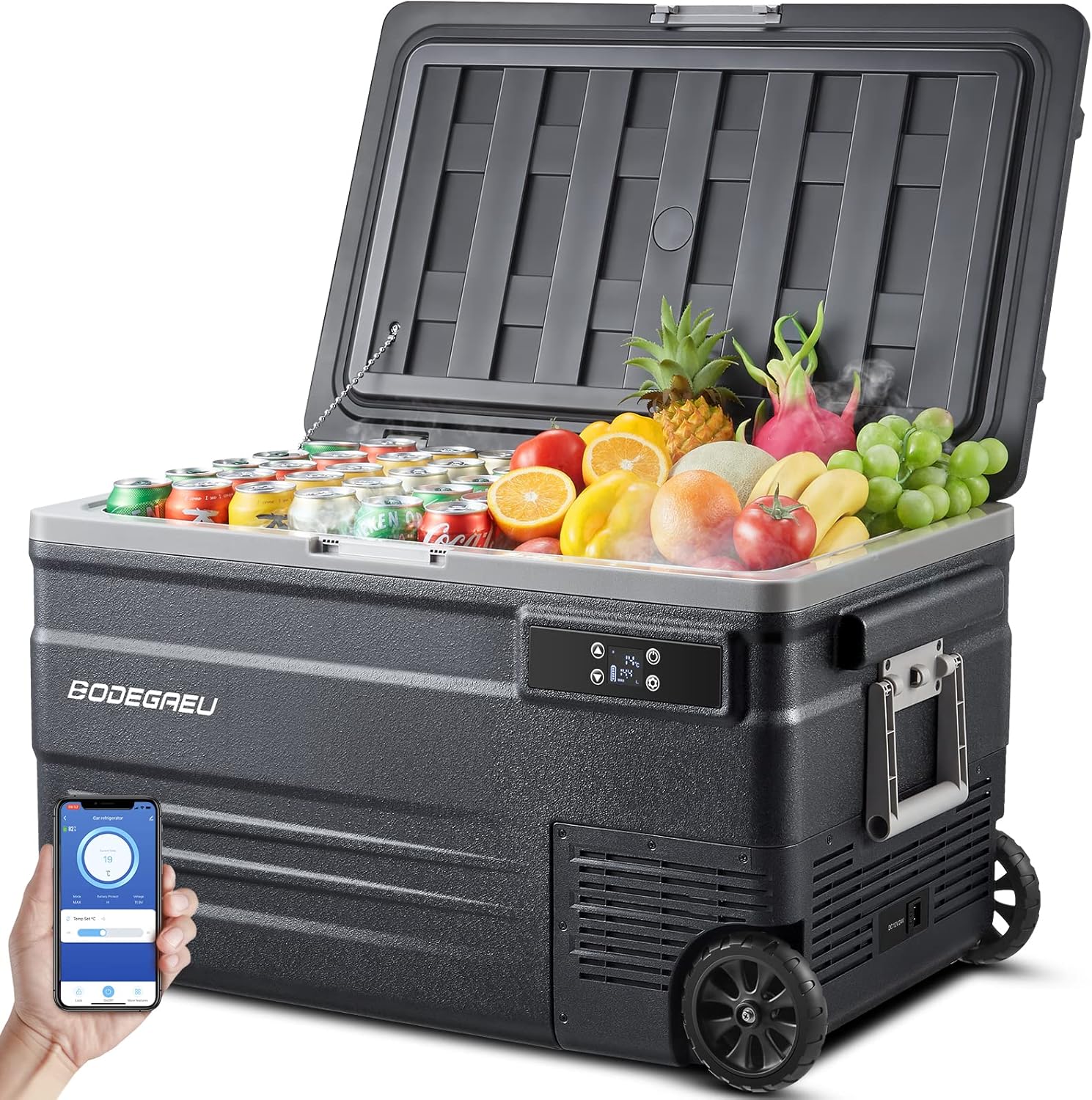 BODEGA EU 74L Compressor Cool Box, Car Cool Box with WiFi App Control