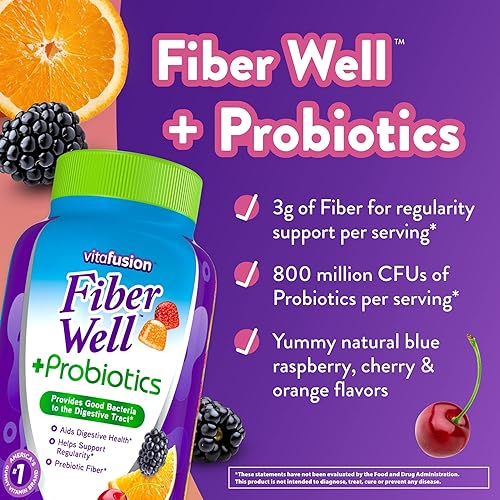 Miniatura 3 de Vitafusion Fiber Well + Probióticos 60 unidades y Fiber Well Fit 90 paquetes de vitaminas gomosas
