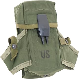 Ultimate Arms Gear Surplus Genuine USGI Military Issue OD Olive Drab Green Rifle Magazine Mag Ammo Small Arms Pouch Case with Dual Grenade Carrier and Alice Attachment Clips - Ammo Can Man