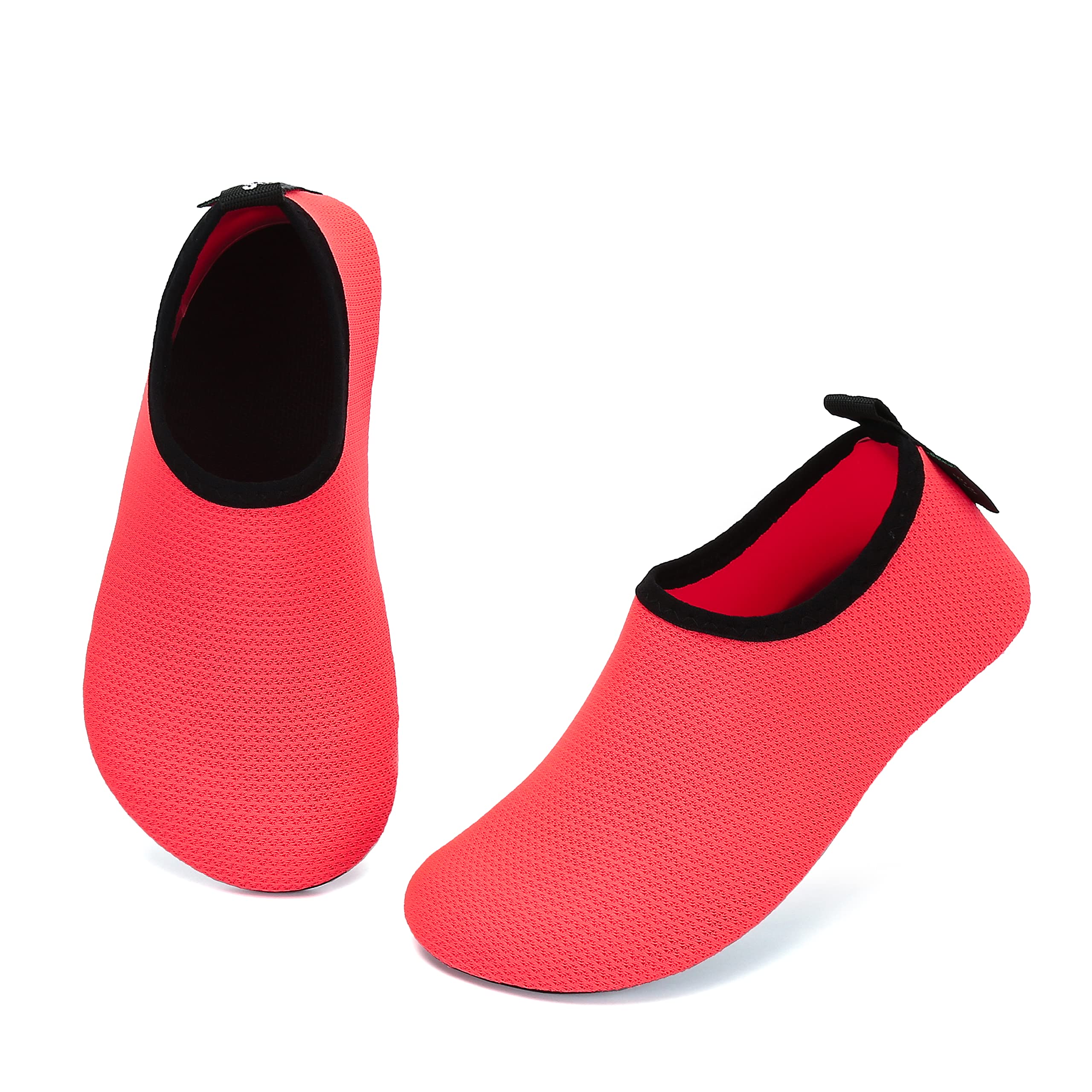 SAGUARO Mädchen Badeschuhe Kinder Aquaschuhe Jungen Schnell Trocknend Strandschuhe Atmungsaktiv Wasserschuhe Surf Yoga Neoprenschuhe,Rosa Gewellt,Gr.28/29 EU
