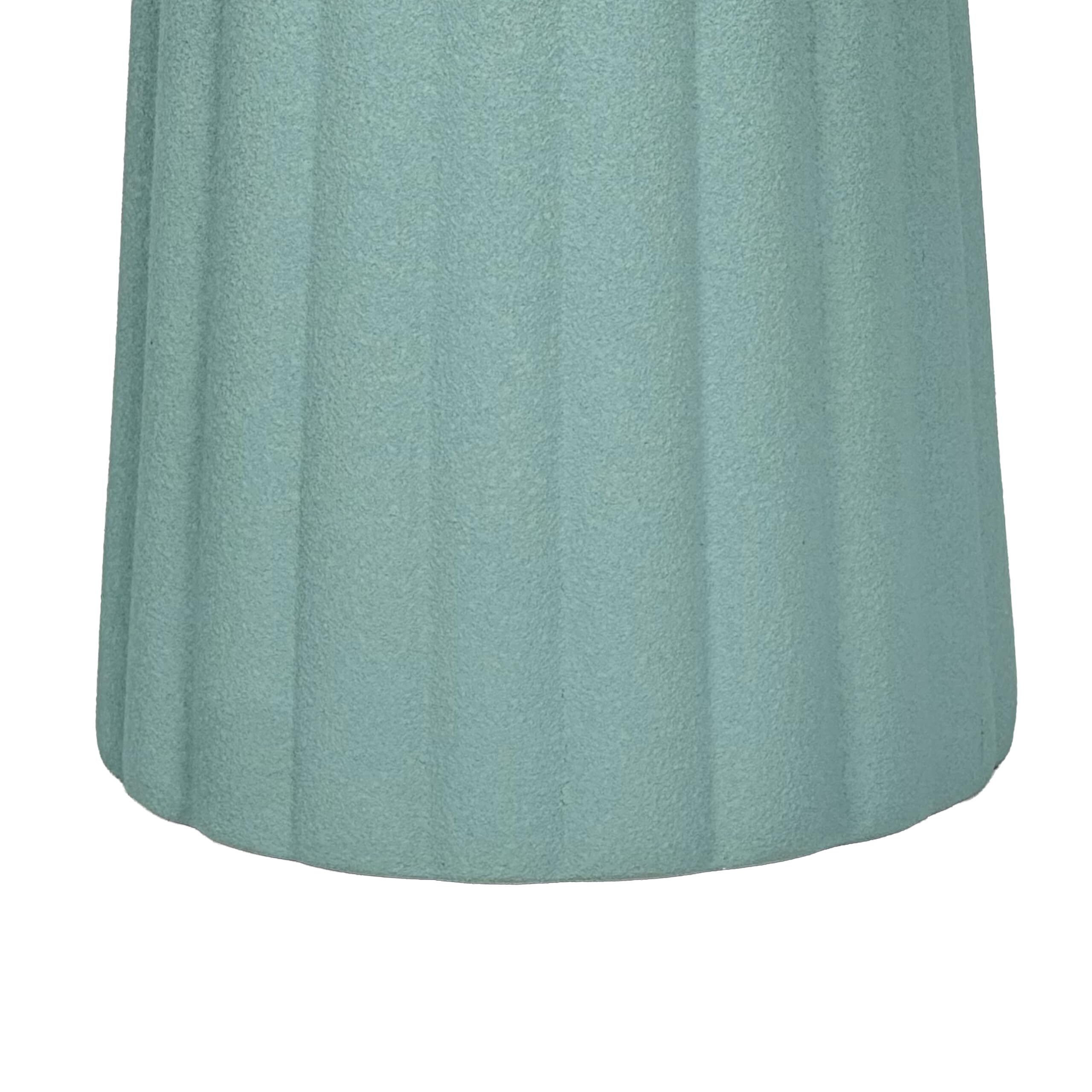 Relaxdays Lampada da Comodino, Base in Ceramica a Coste, Paralume in Tessuto, E14, 42 x 23 cm