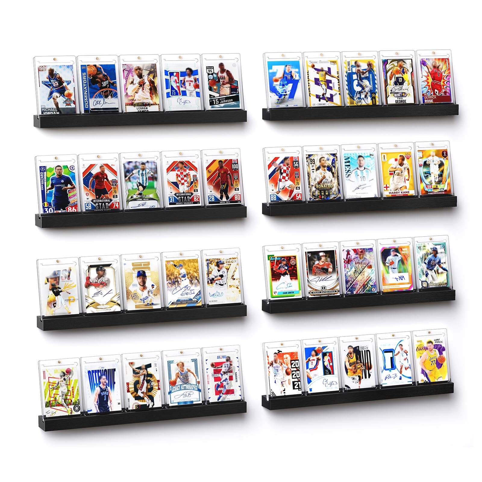 Emfogoo 8 Pack Trading Card Display Stand for Wall, Holds 40 Sports Cards
