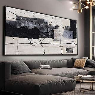 Large Abstract Wall Art Wall Decor Black And White Wall Art Canvas Pictu...