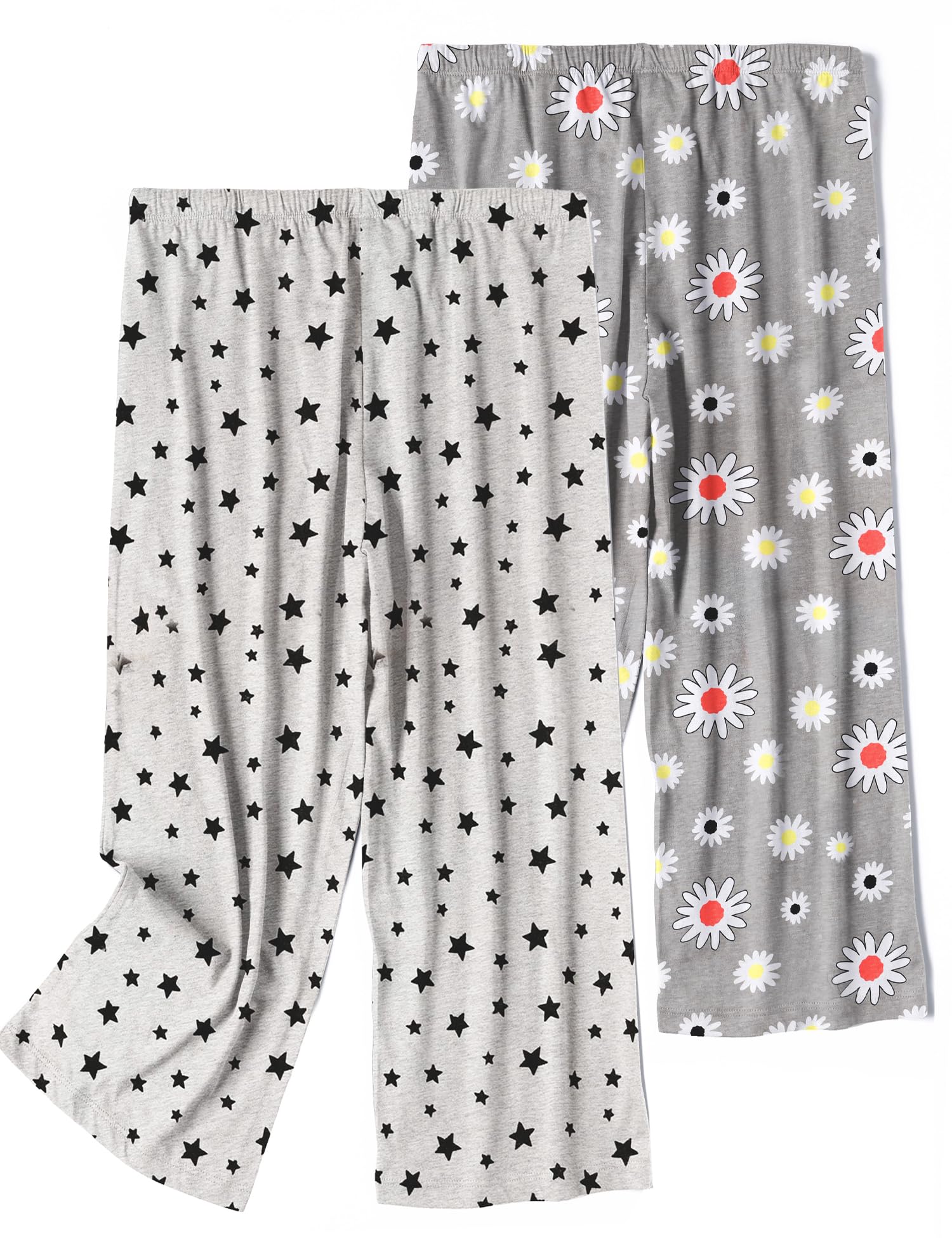 ENJOYNIGHT Pantalon de pyjama court en coton pour femme, pantalon de pyjama imprimé