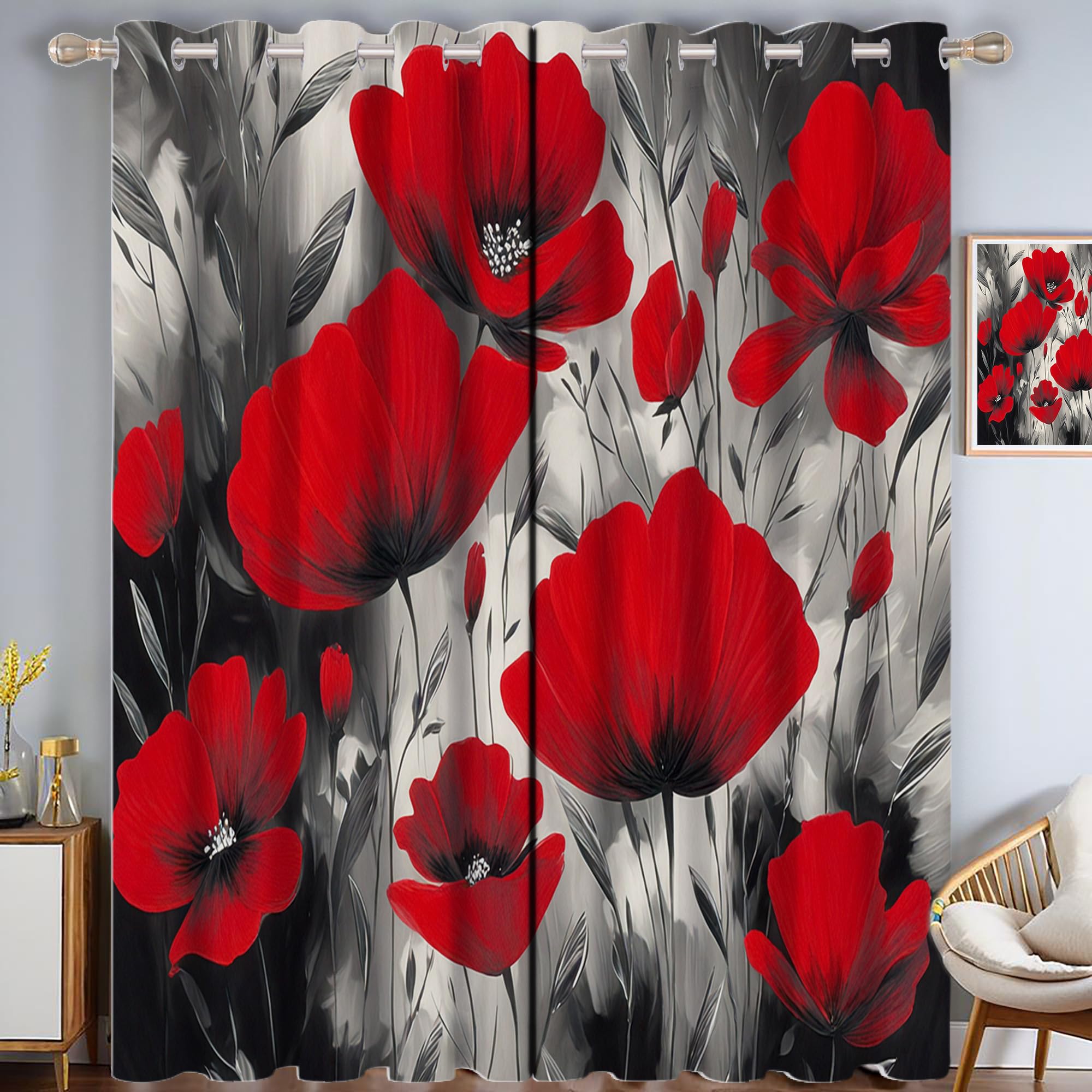 Rideaux imprimés fleurs vintage pour habiller une fenêtre de cuisine