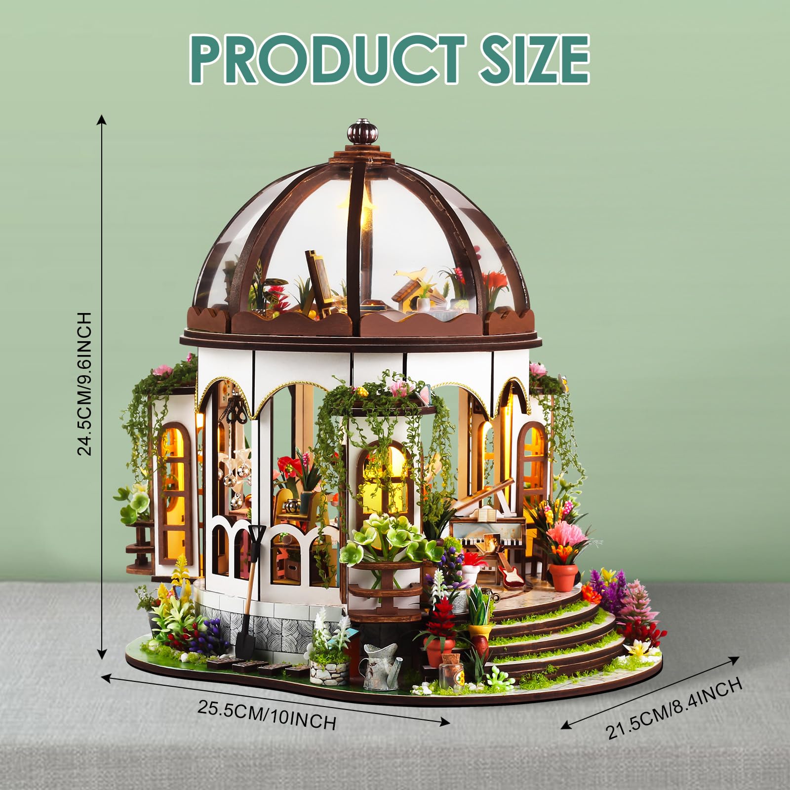 Miniaturowy dom, domek dla lalek, zestaw modelarski, drewniane puzzle dla dorosłych i młodzieży, idealne urodziny, zamek domek z kwiatami