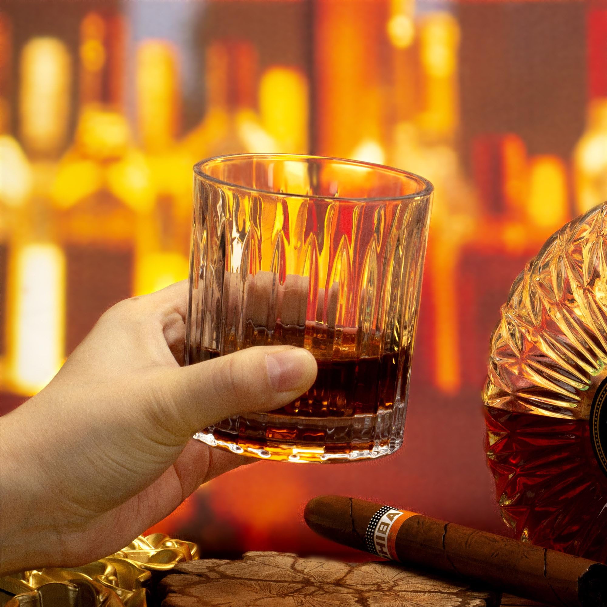 FAHIMEH Verre à Whisky Lot 4,Verre Rhum Cristal Avec Coffret