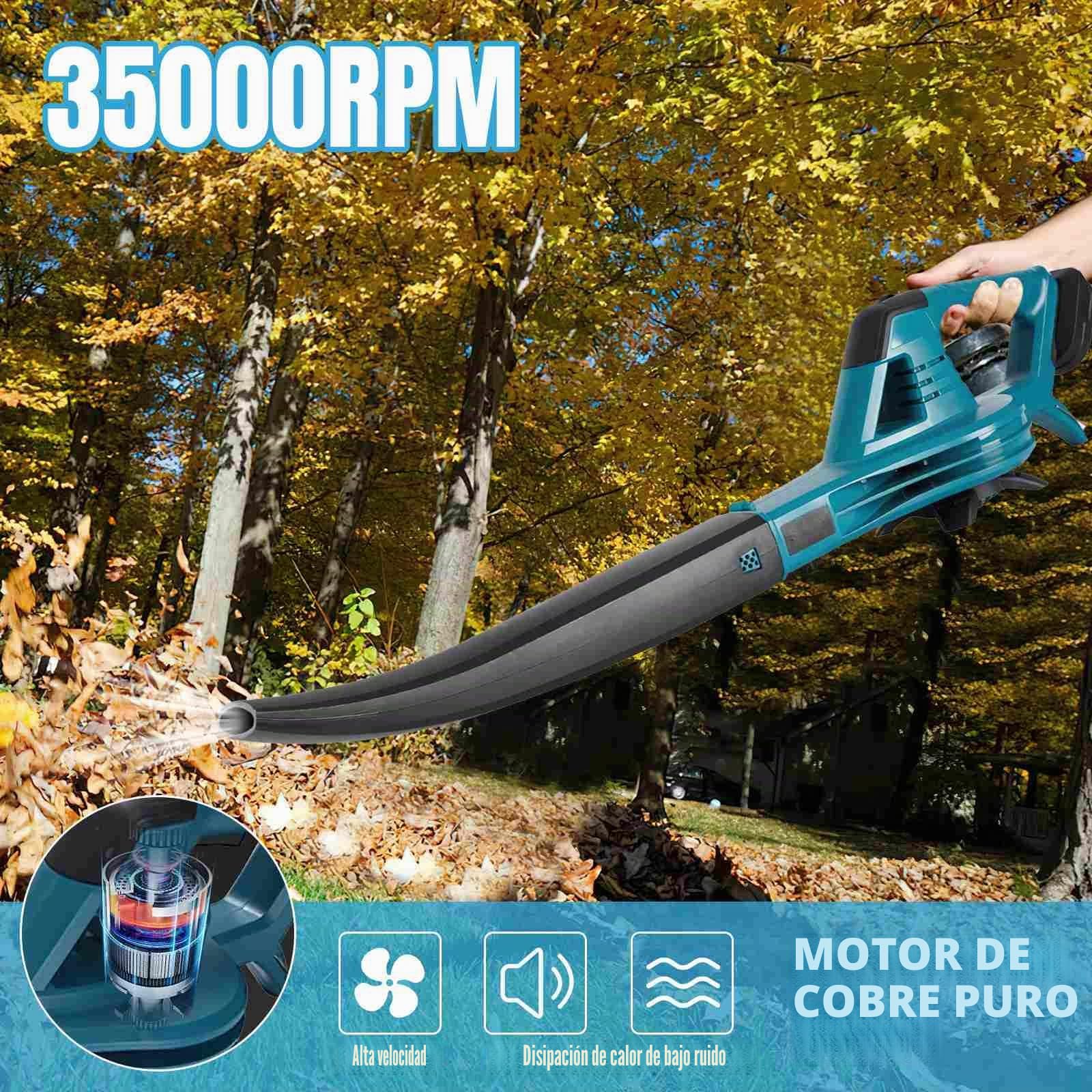 Soplador de hojas para Makita de 18 V, con velocidad de 350 km/h, 6 velocidades ajustables, incluye aspiradora con batería y cargador, soplador para el cuidado del césped, polvo y pelo de animales