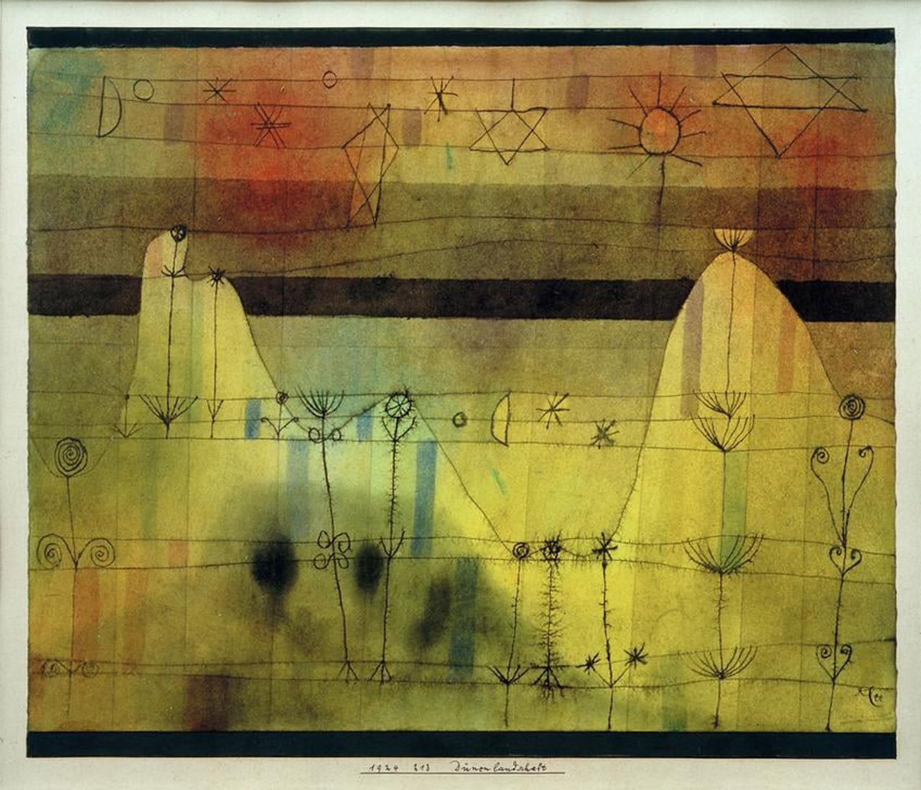 POSTERIIk Famous Print Pop Art Wall Art Graffiti Dunes by Paul Klee Art Prints for Home Decor 60x90cm