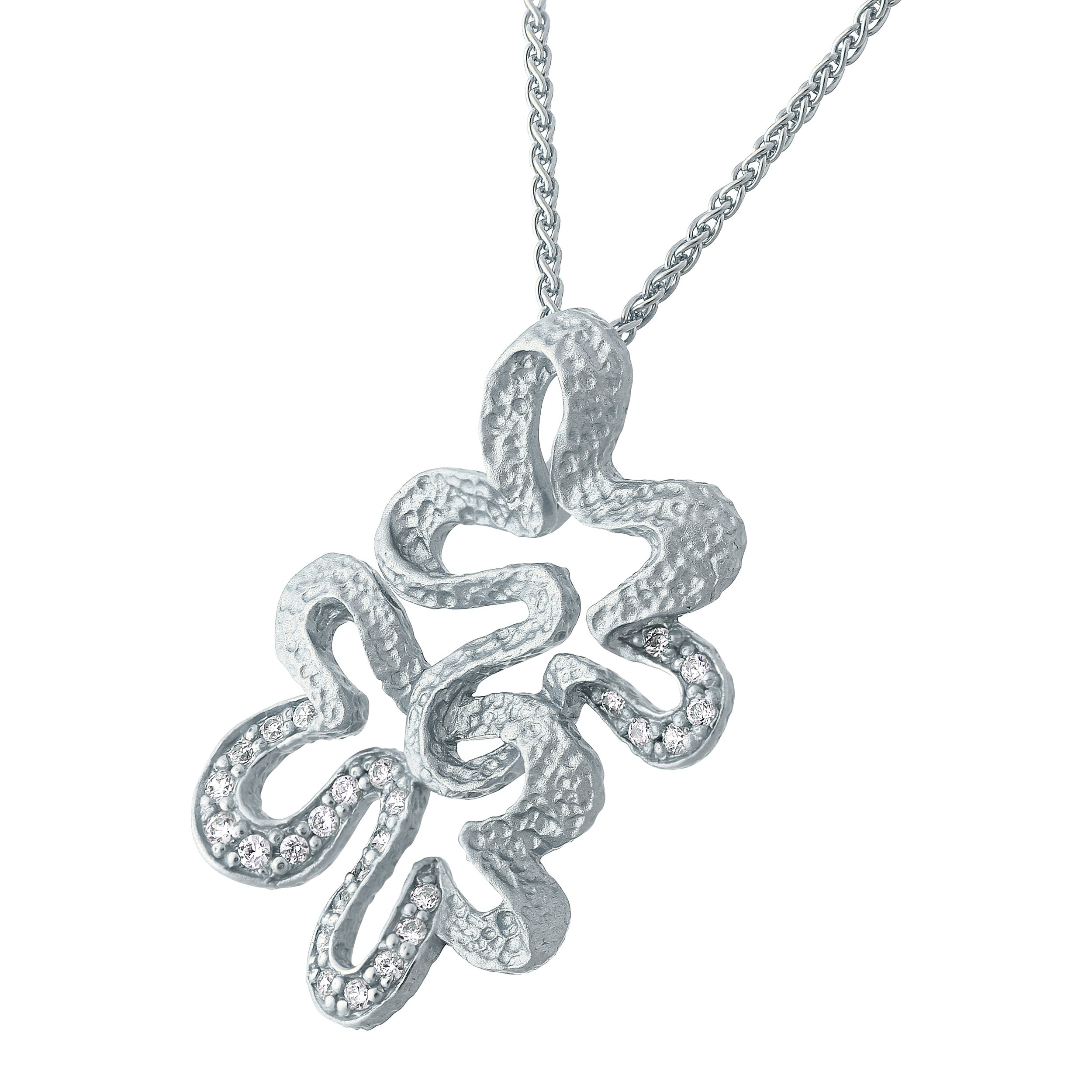 Orphelia Ladies Pendant with Chain 925 Silver Rhodium Plated Cubic Zirconia, Cubic Zirconia