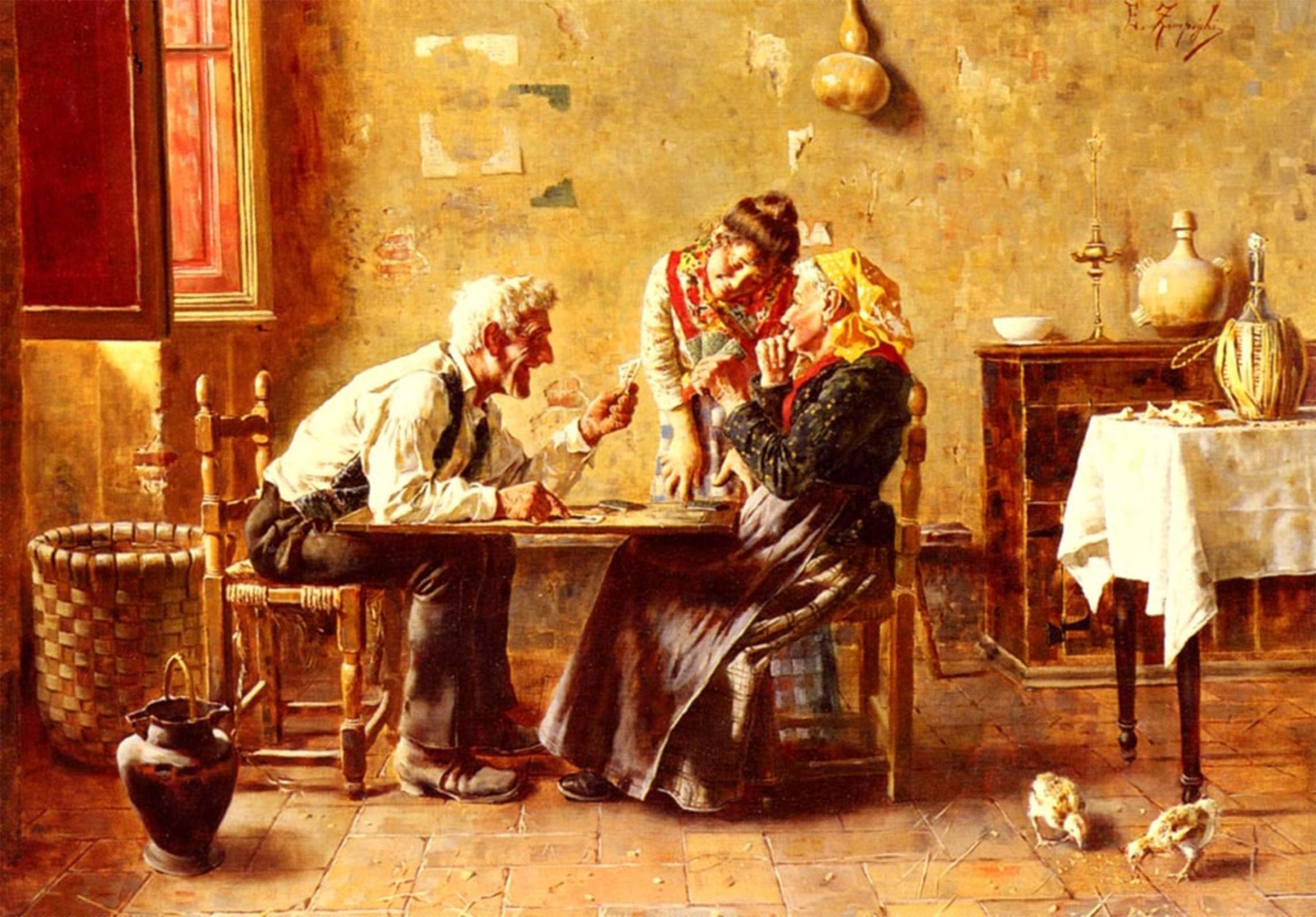 Cuadro Eugenio Zampighi de lienzo 60x90cm para pared de dormitorio 5